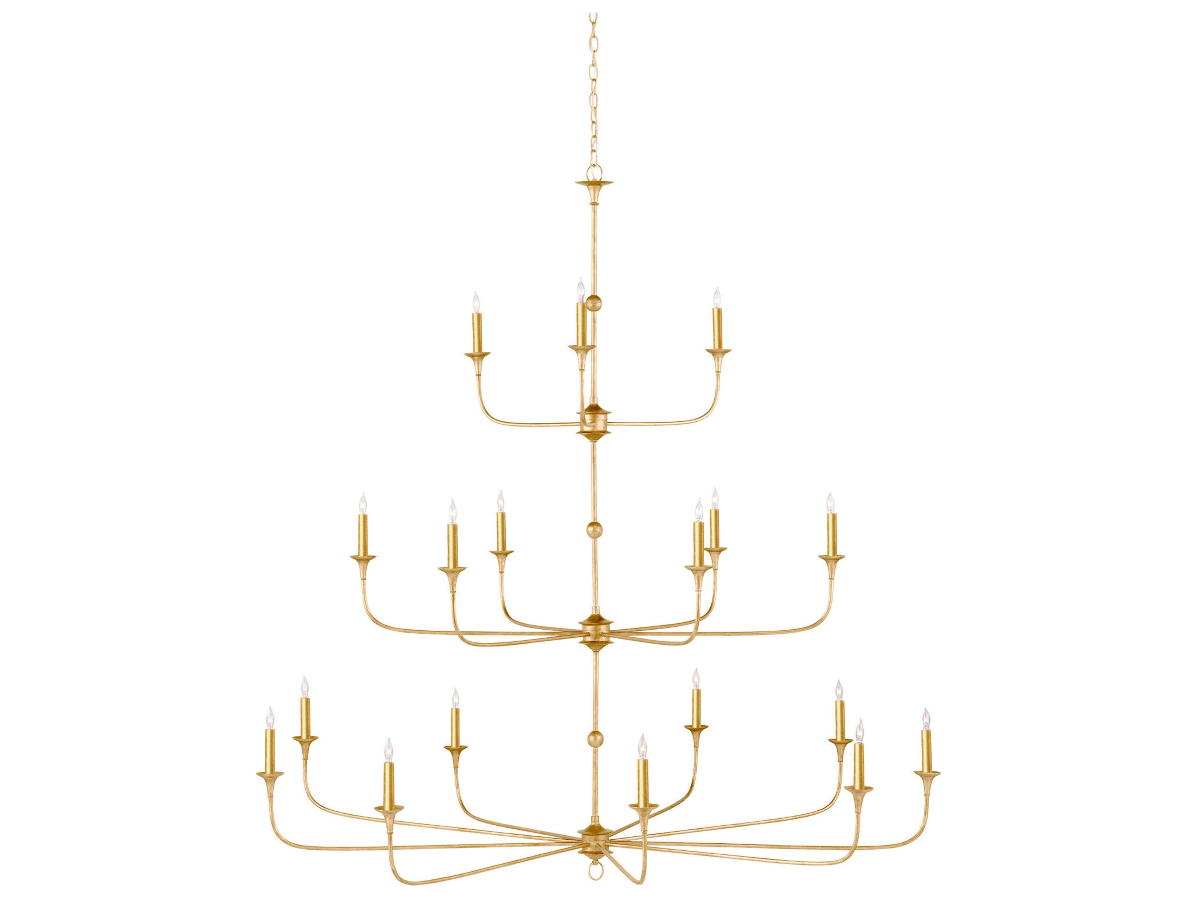 Nottaway 18-Light Satin Gold Candelabra Chandelier
