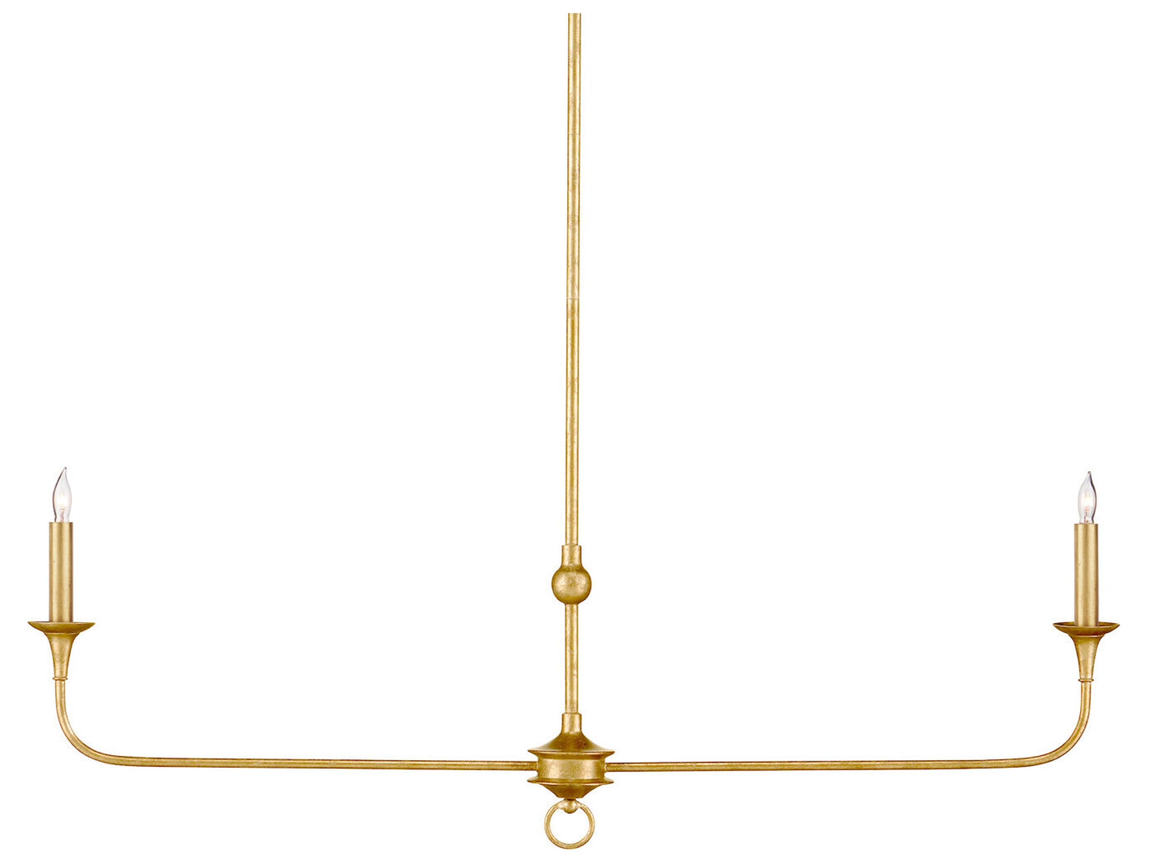 Nottaway Linear Chandelier in Contemporary Gold Leaf