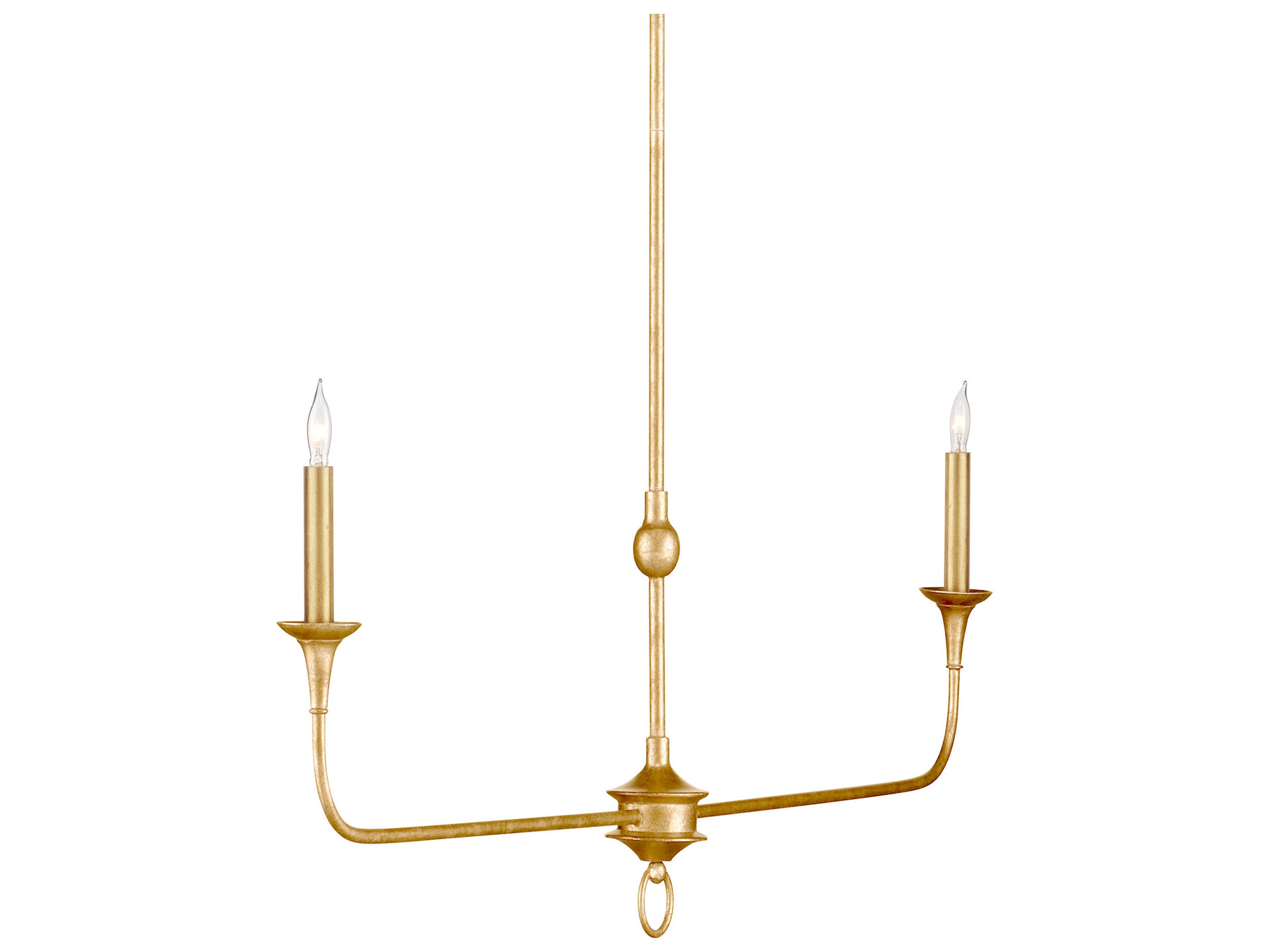Currey & Company Nottaway 2-Light Satin Gold Island Pendant