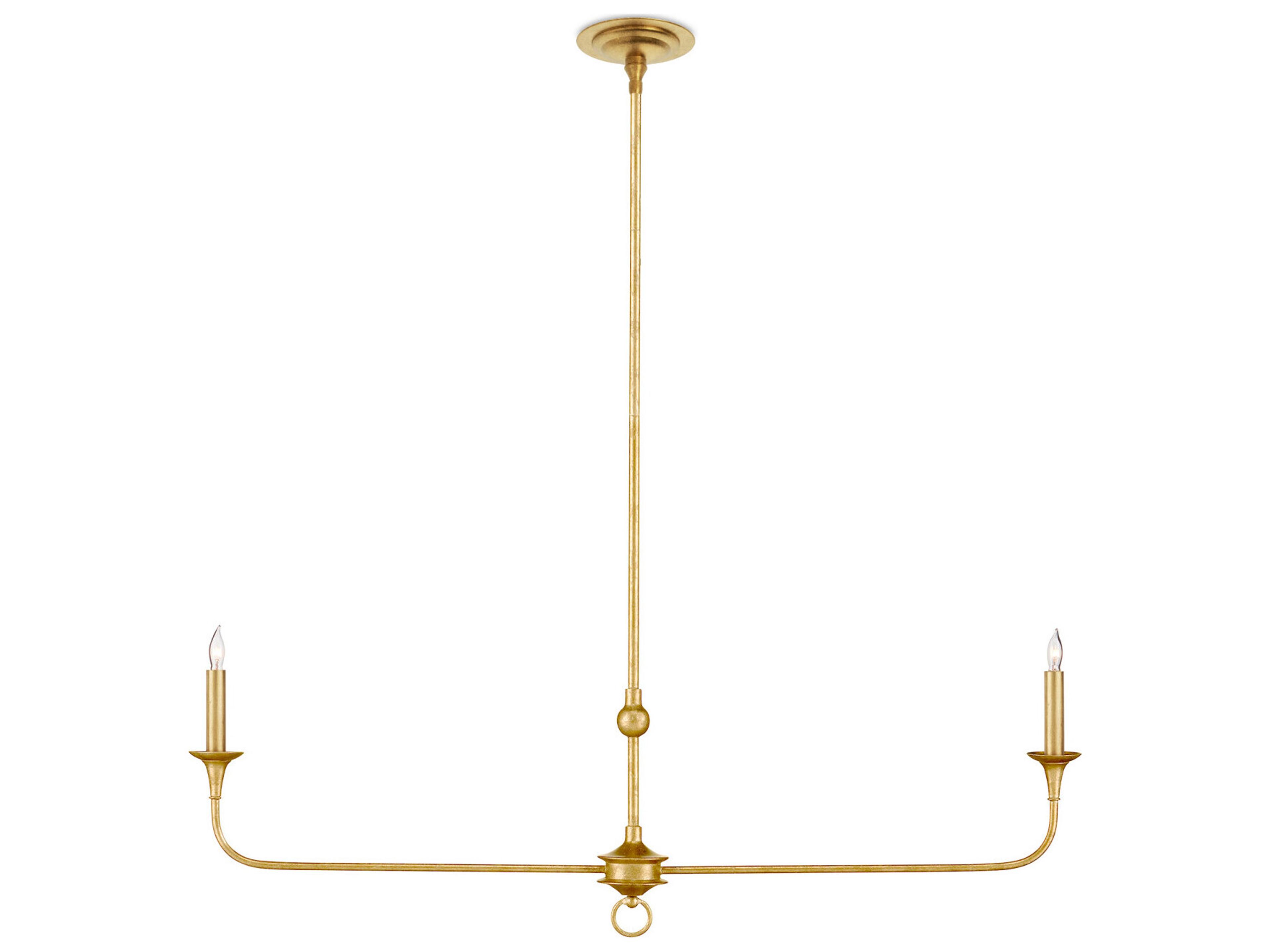 Currey & Company Nottaway 2-Light Satin Gold Island Pendant