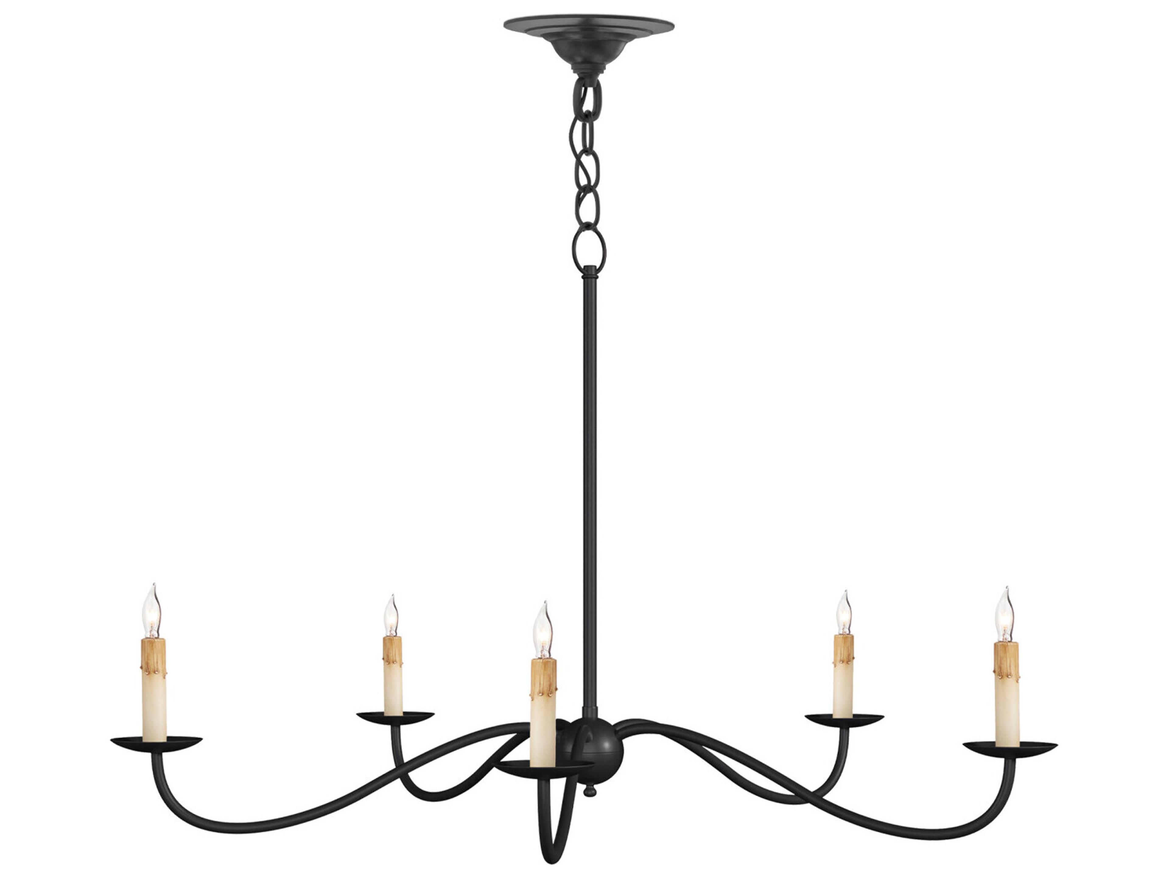 Currey & Company Saxon 5-Light Zanzibar Black Candelabra Chandelier