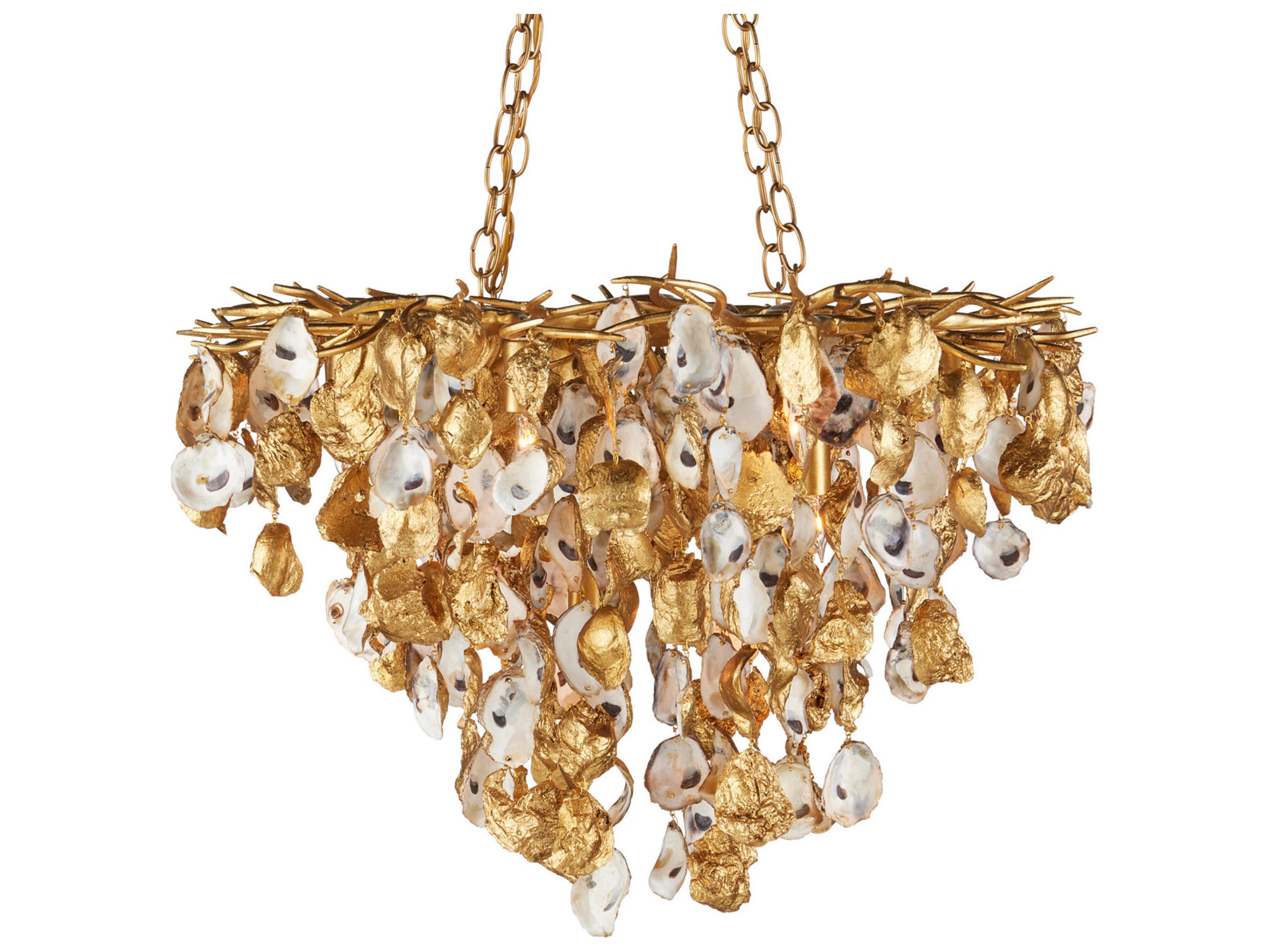 Currey & Company Lucullan 14-Light Textured Gold Chandelier