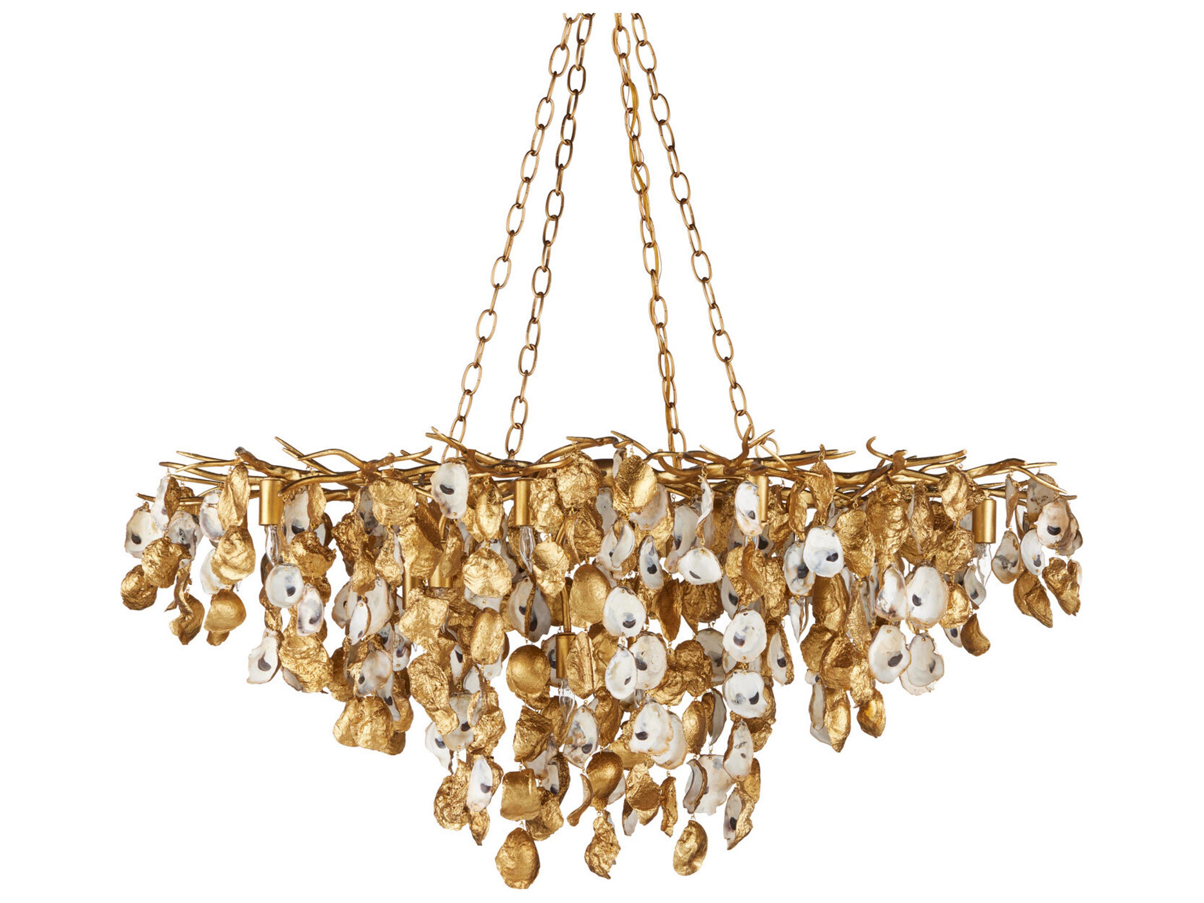 Currey & Company Lucullan 14-Light Textured Gold Chandelier