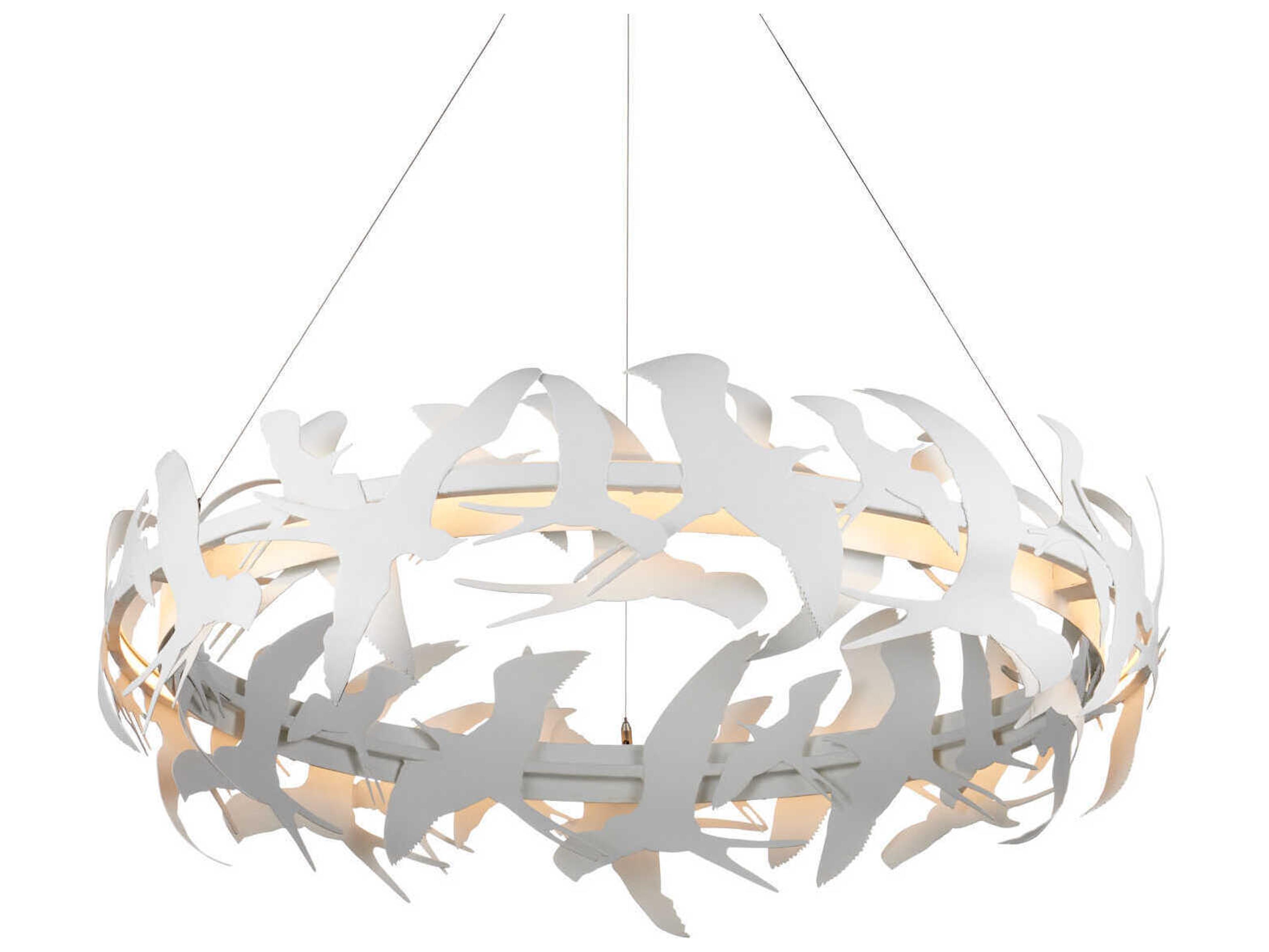 Currey & Company Tijereta 1-Light Gesso White Round Pendant