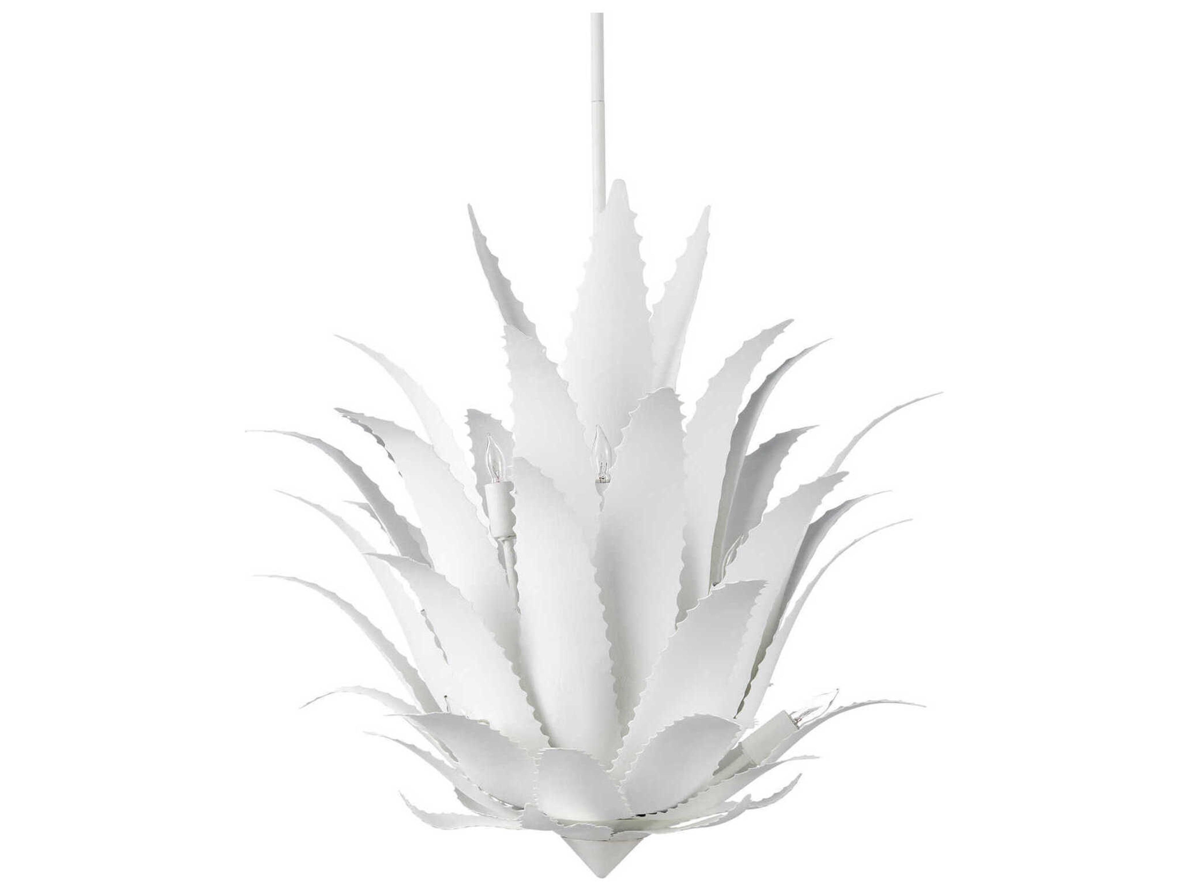 Currey & Company Agave 9-Light Gesso White Chandelier