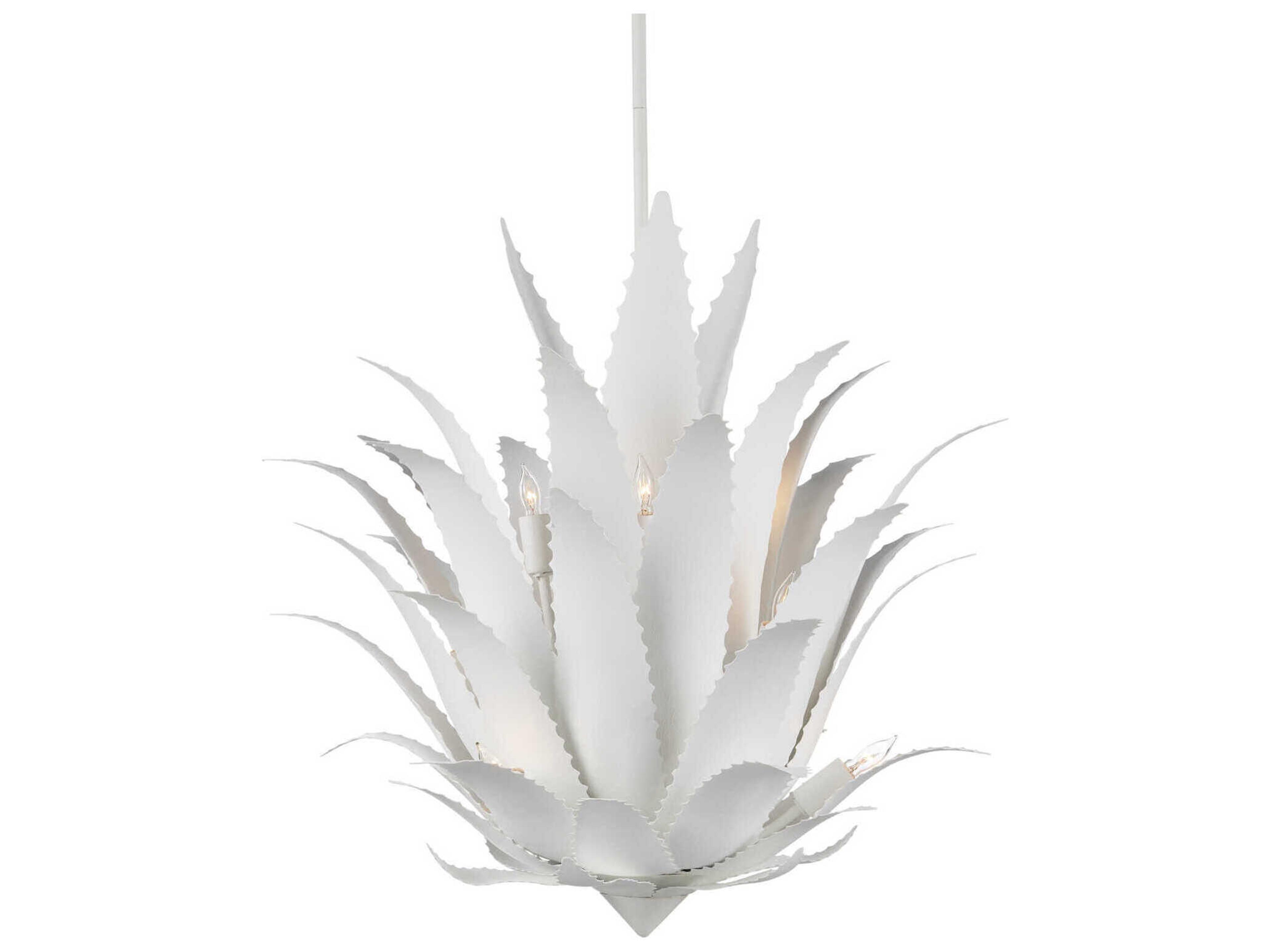 Currey & Company Agave 9-Light Gesso White Chandelier