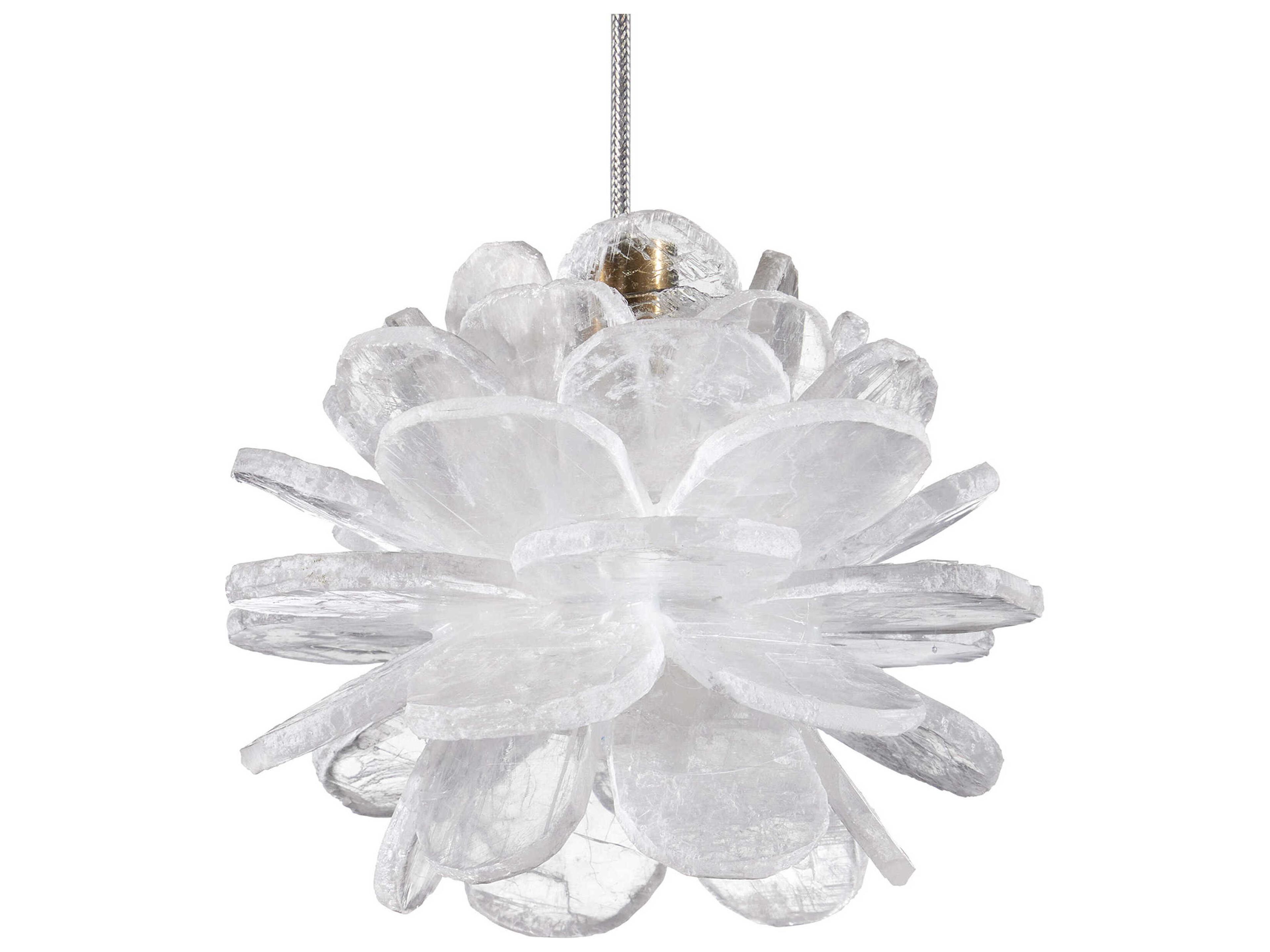 Currey & Company Clarity 1-Light Natural Brass White Mini Pendant