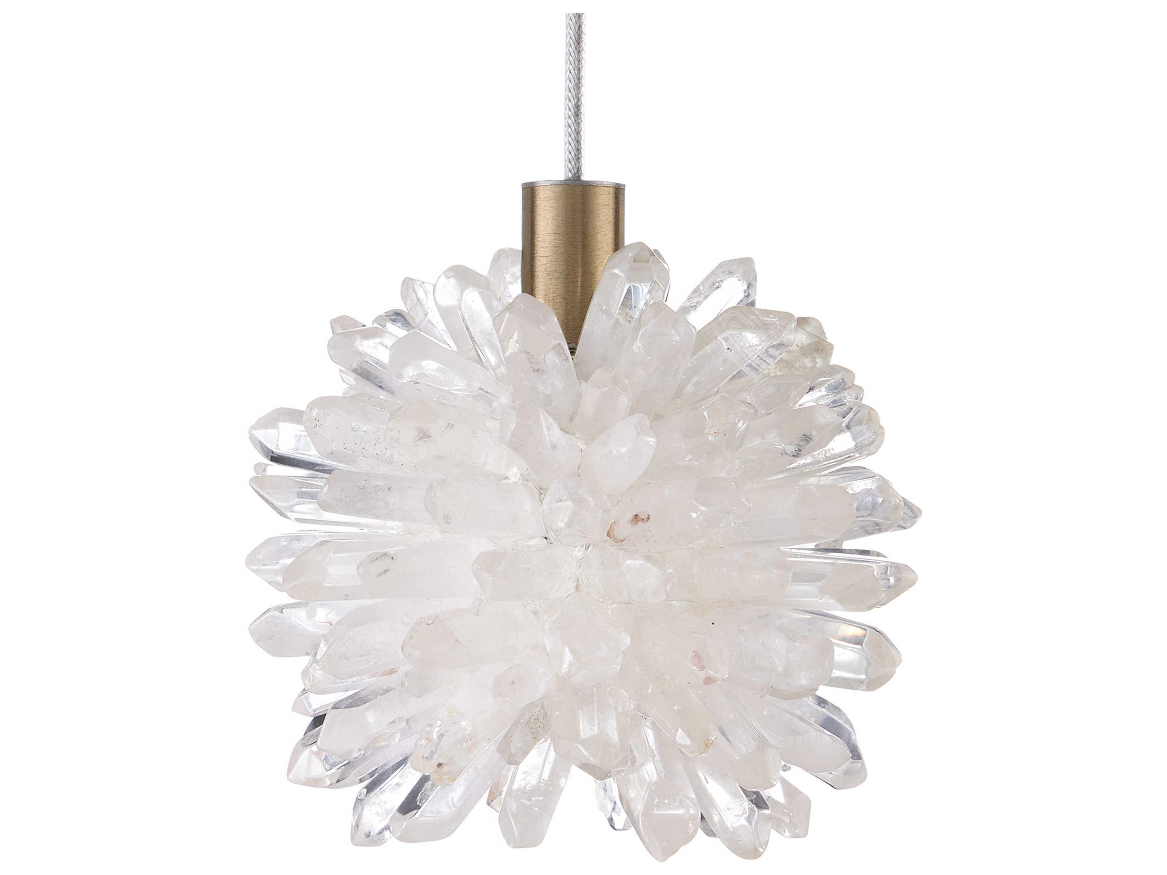Currey & Company Purity 1-Light Natural Brass Clear Mini Pendant