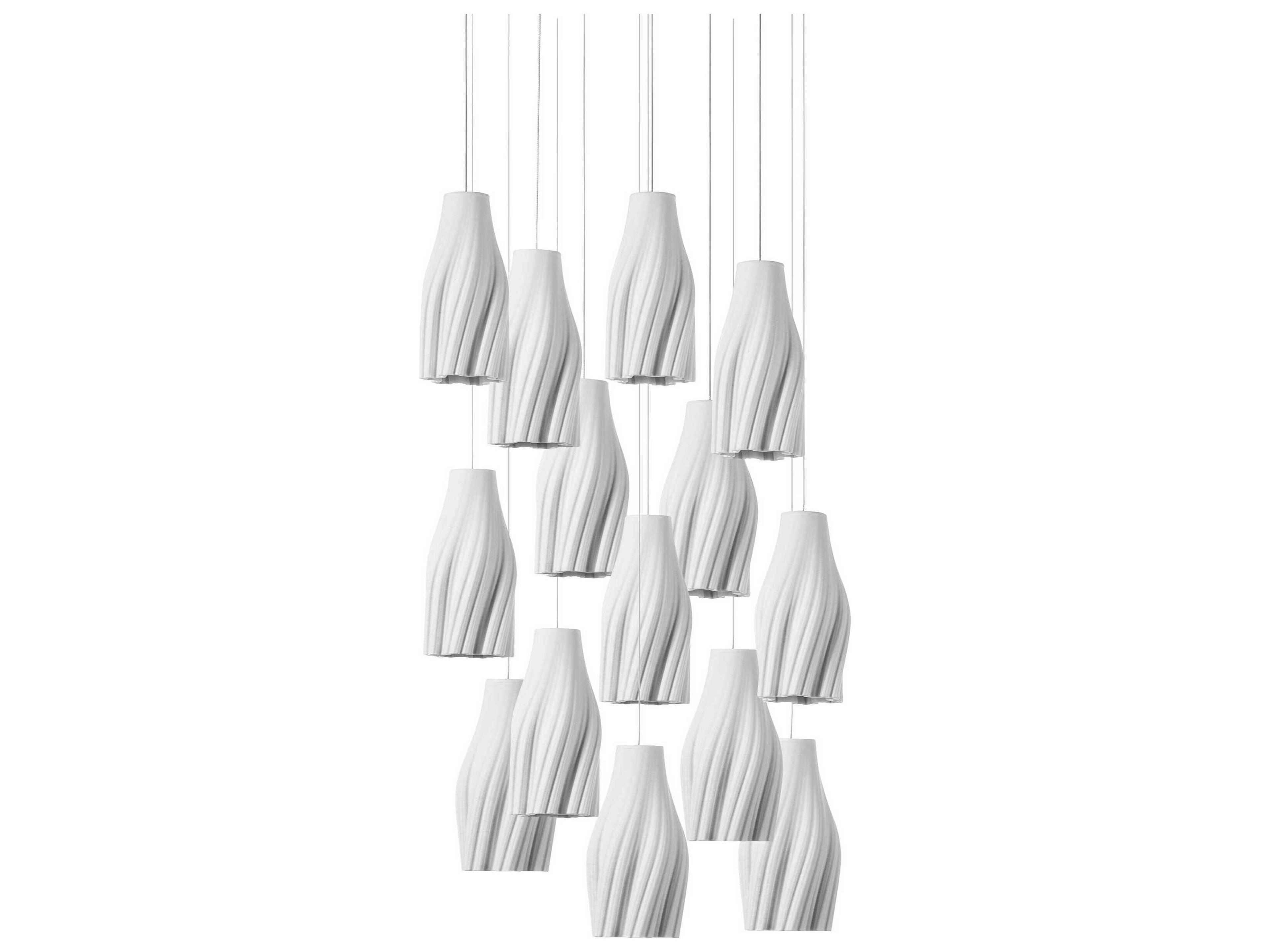 Currey & Company Posh 15-Light Textured White Pendant
