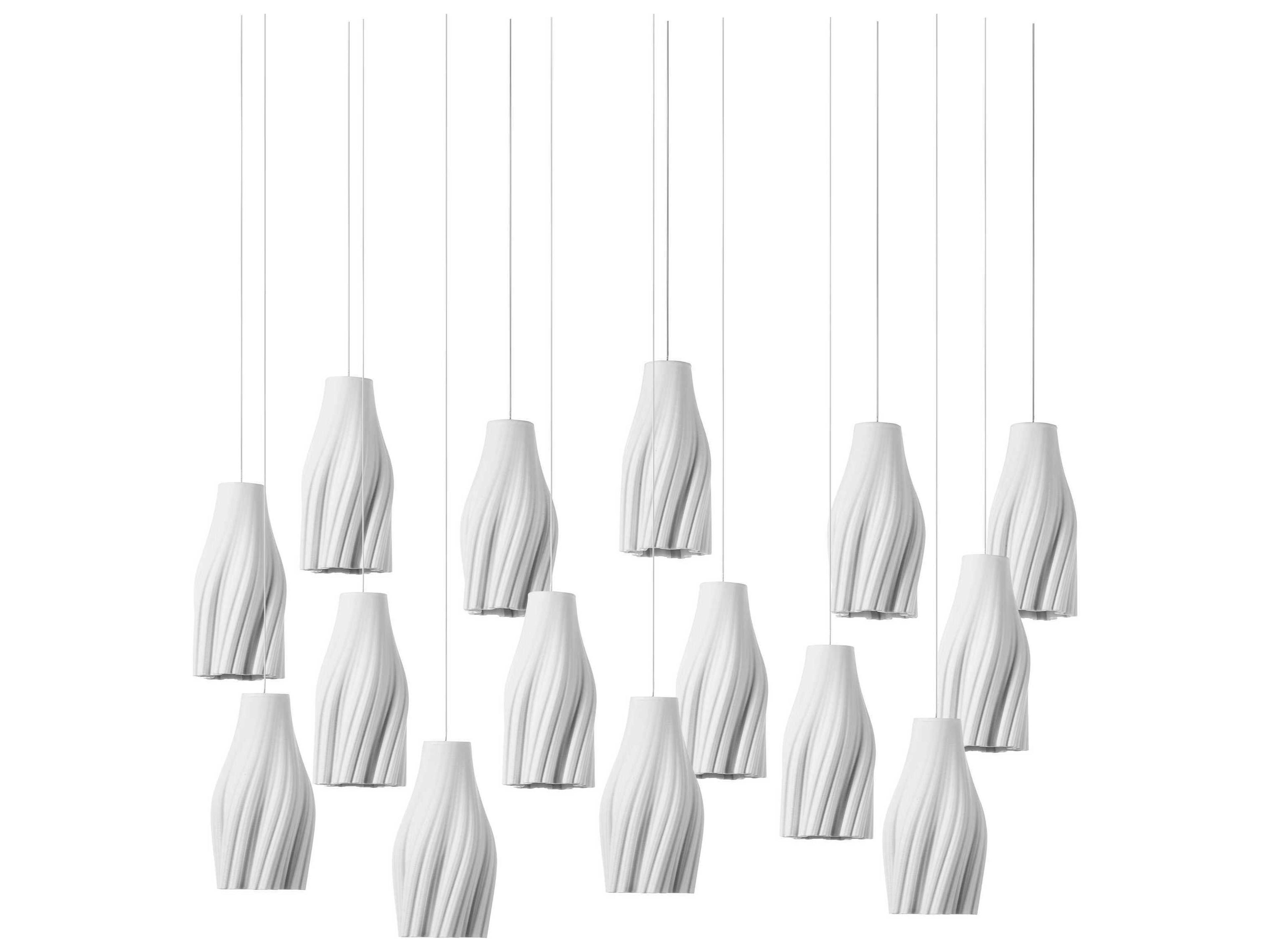 Currey & Company Posh 15-Light Textured White Island Pendant