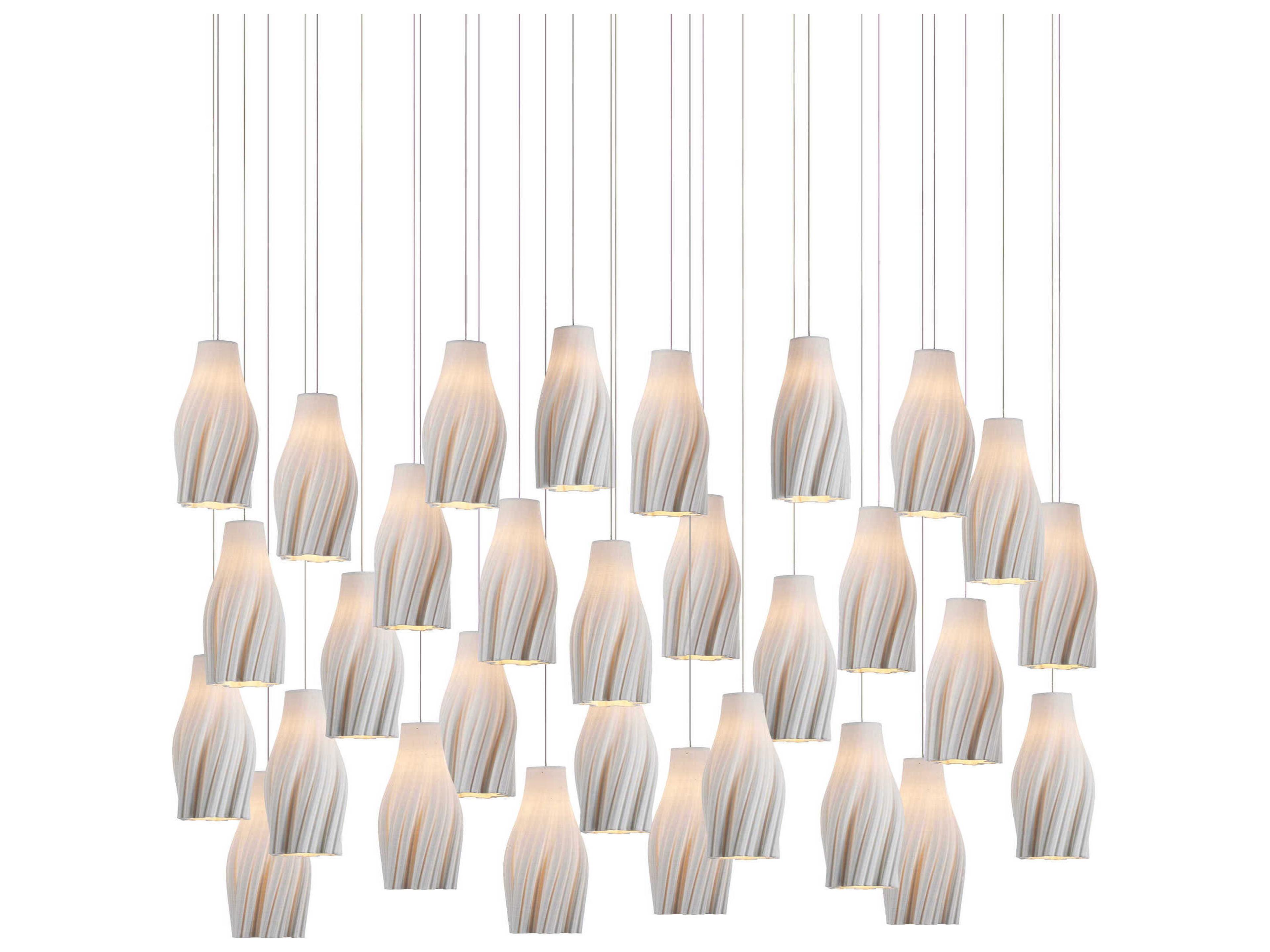 Currey & Company Posh 30-Light Textured White Island Pendant