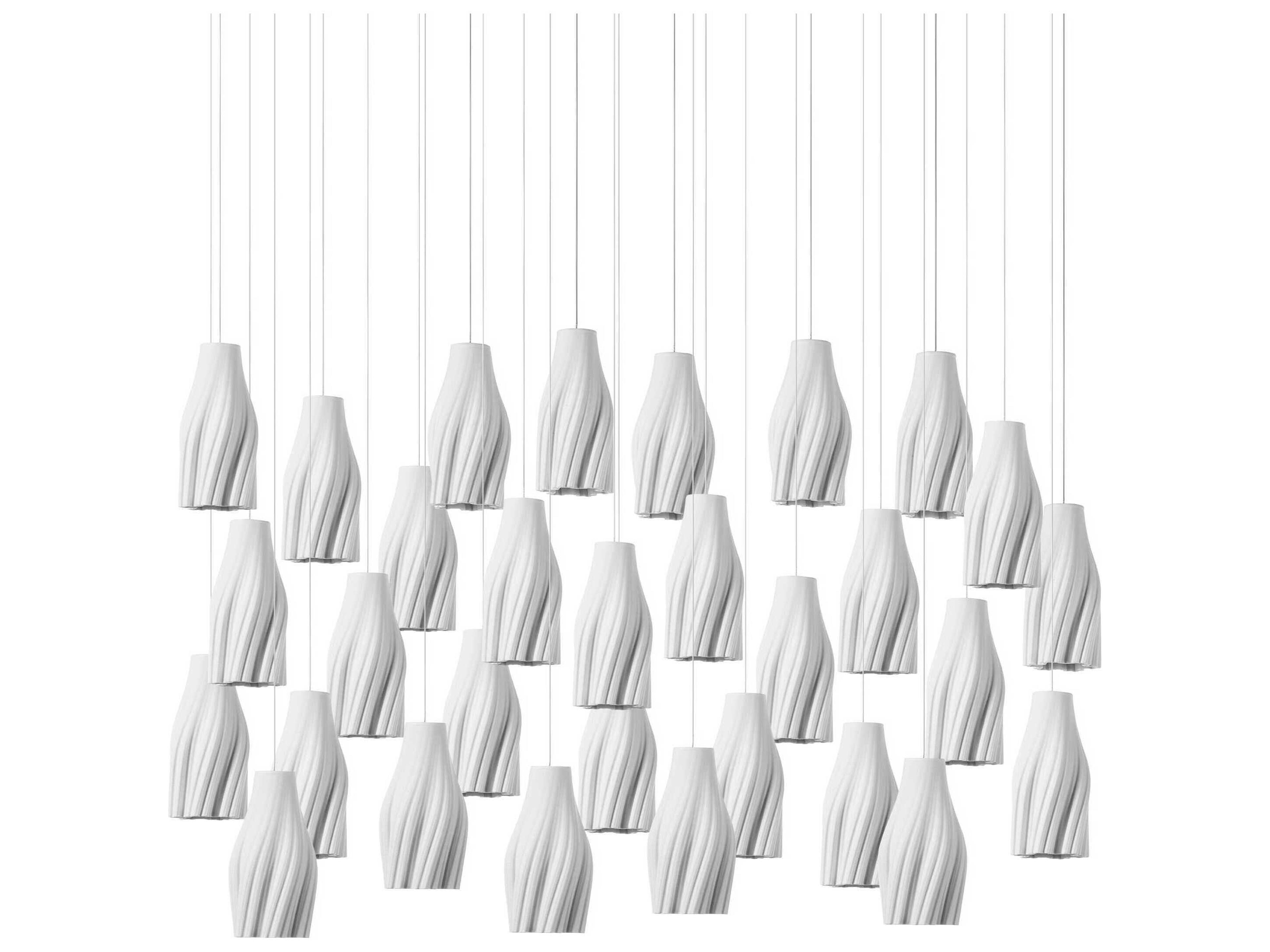 Currey & Company Posh 30-Light Textured White Island Pendant
