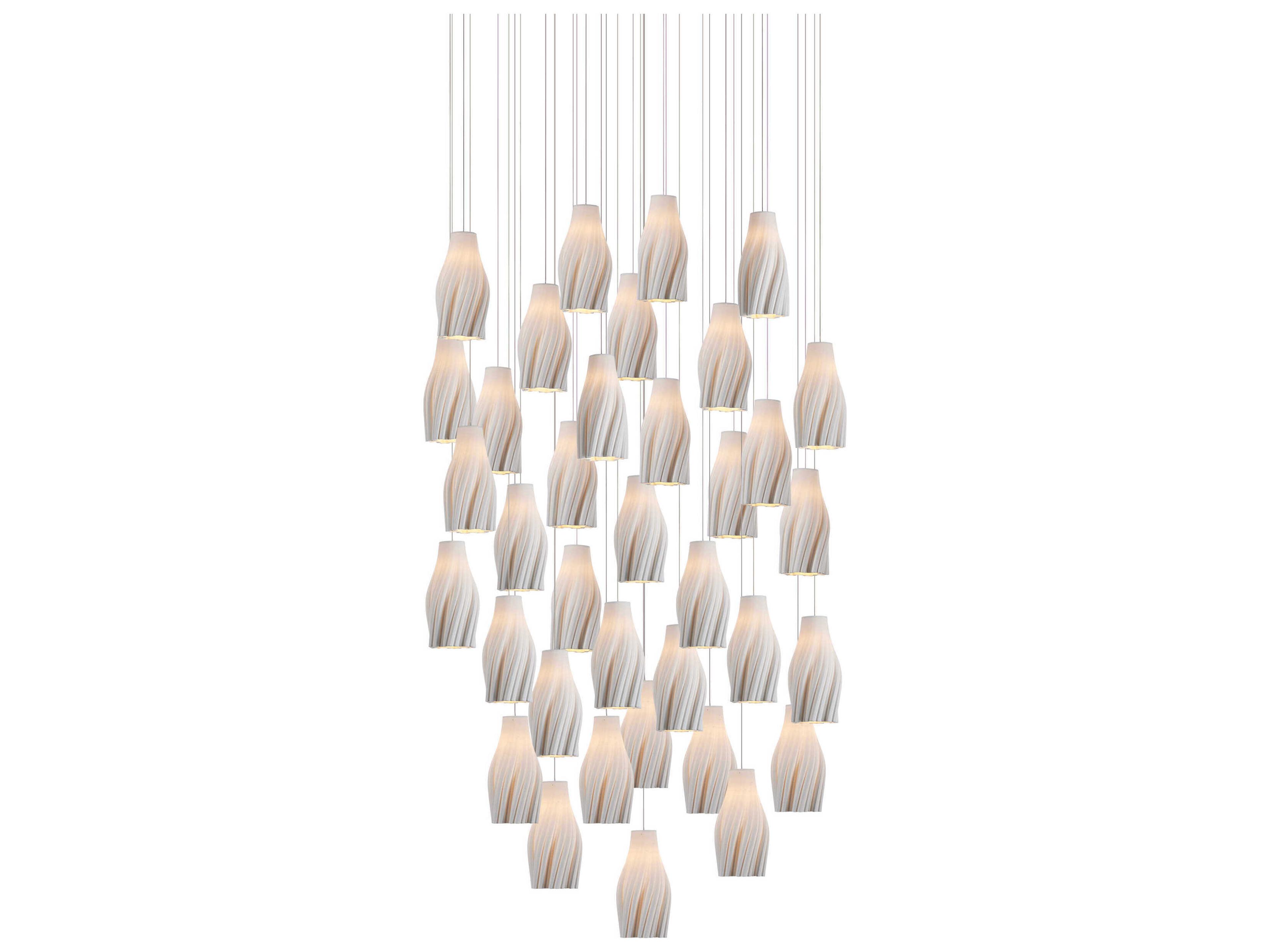 Posh 36-Light Textured White Pendant