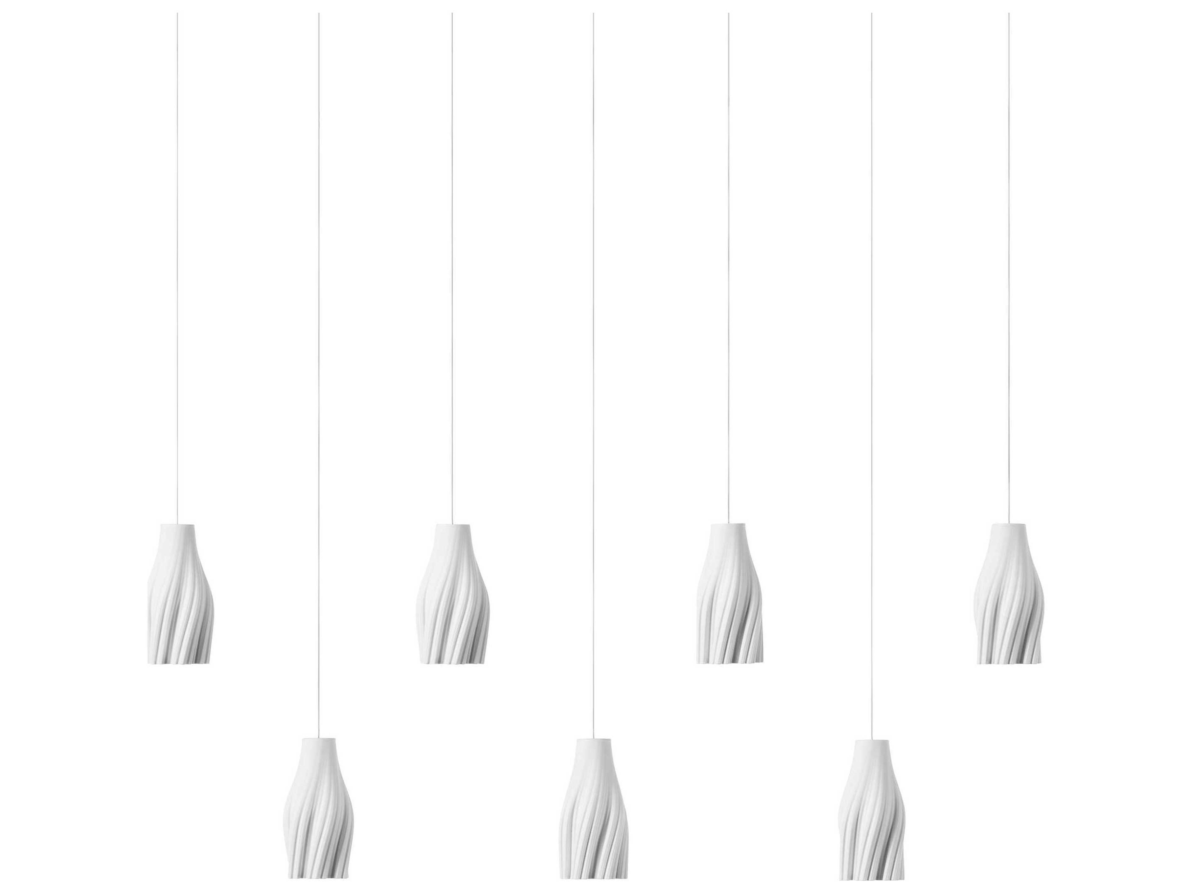 Currey & Company Posh 7-Light Textured White Island Pendant