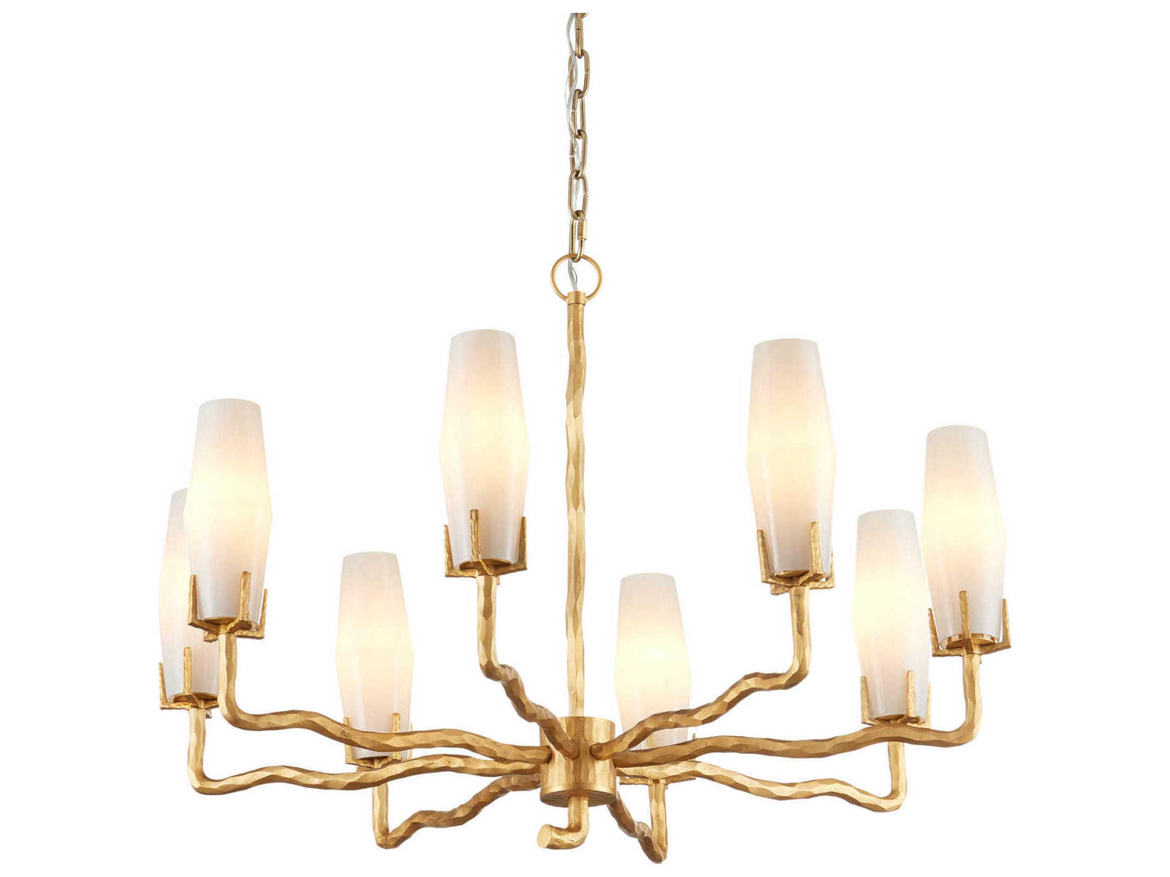 Currey & Company Mathilda 8-Light White Matte Gold Chandelier