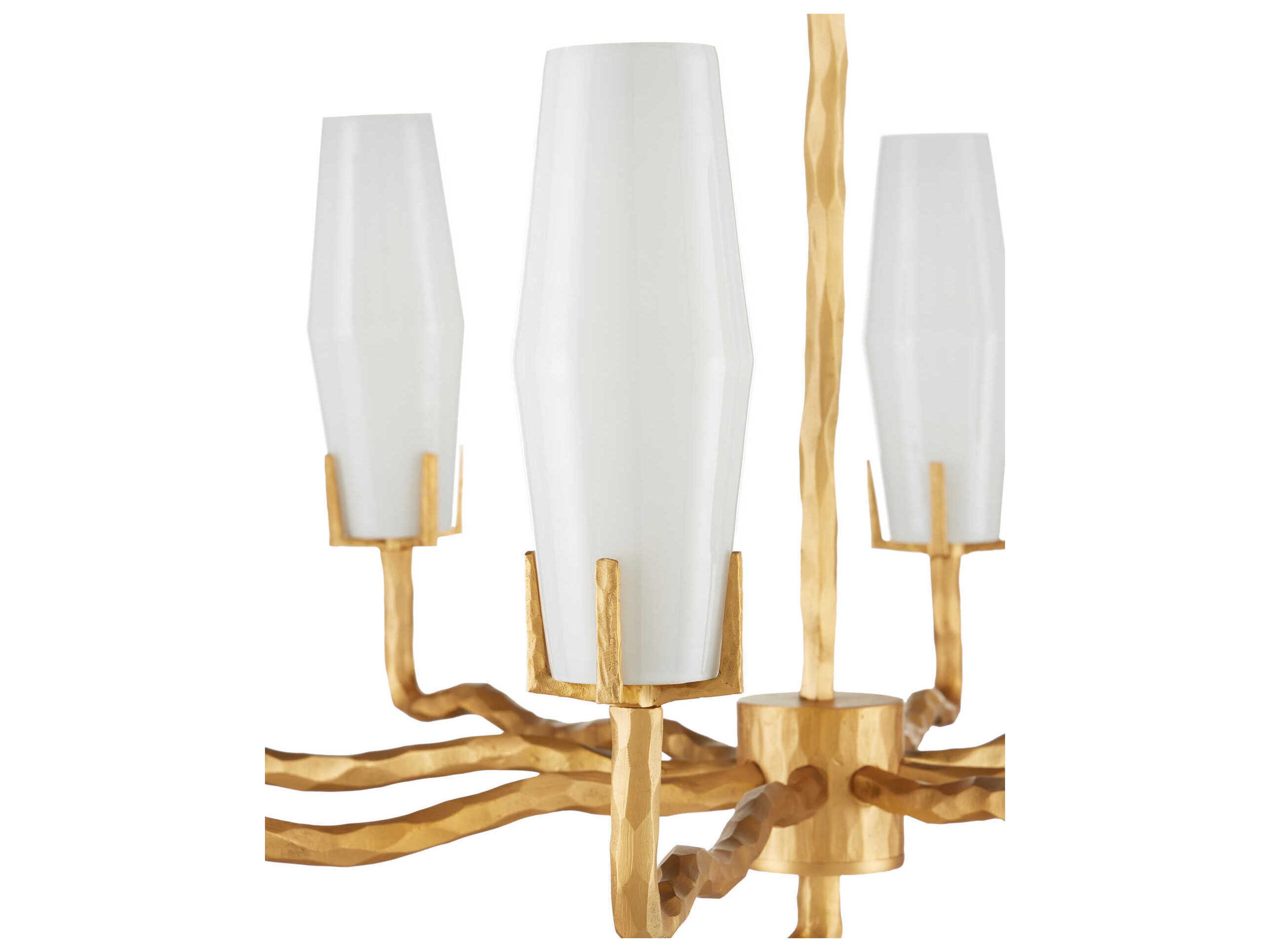 Currey & Company Mathilda 8-Light White Matte Gold Chandelier