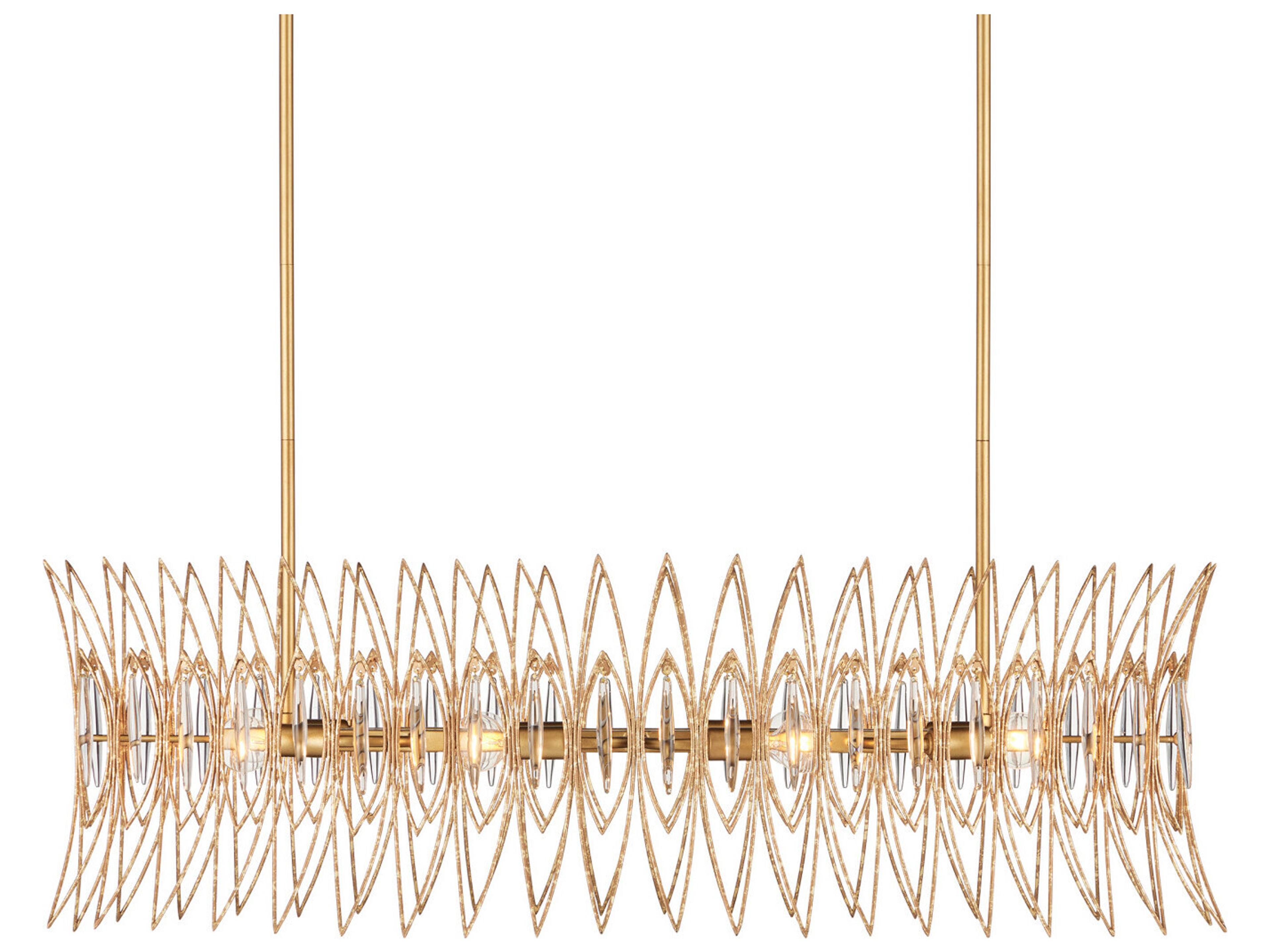 Marquise 8-Light Clear Luxor Gold Island Pendant