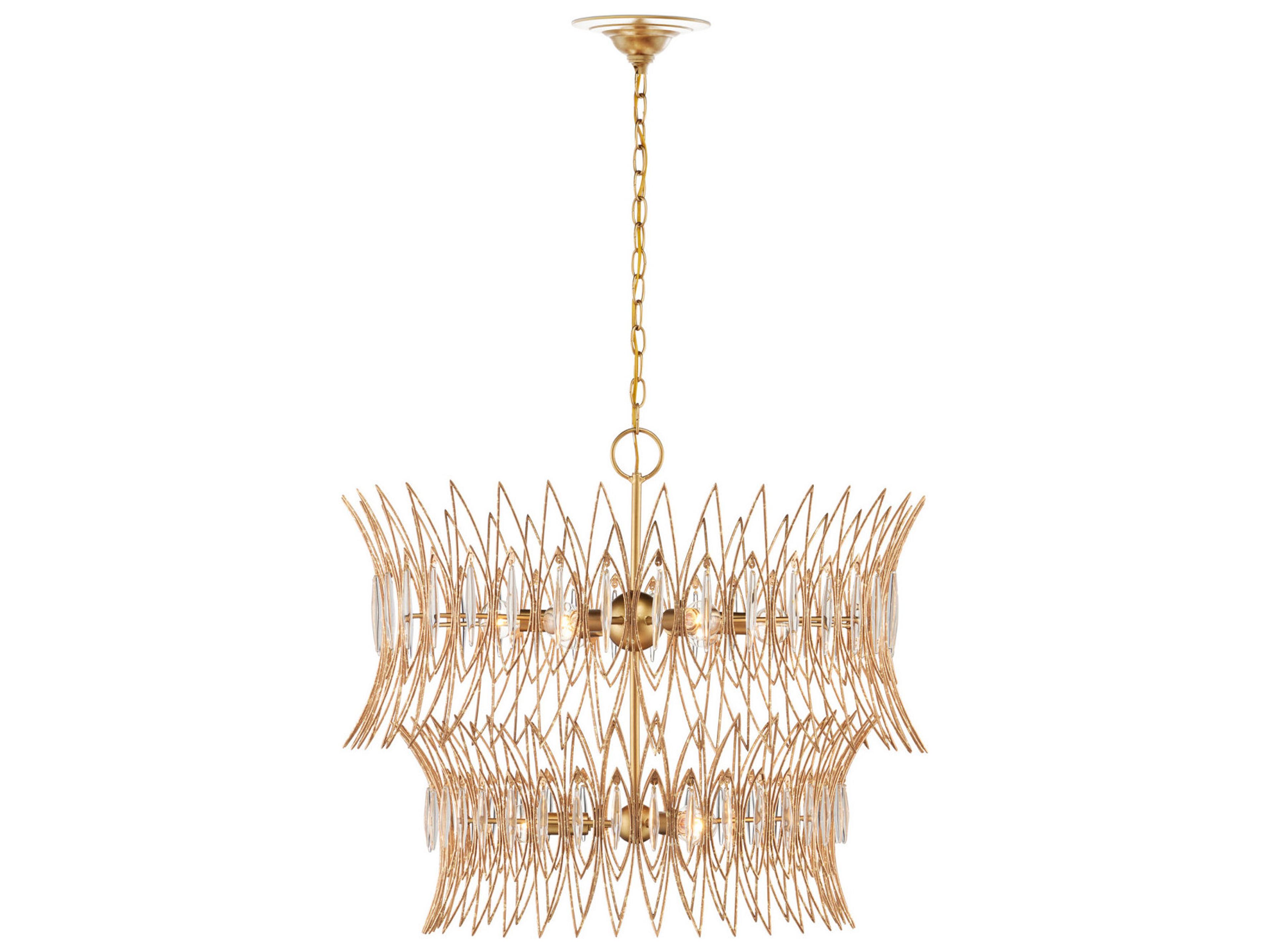 Currey & Company Marquise 9-Light Clear Luxor Gold Chandelier