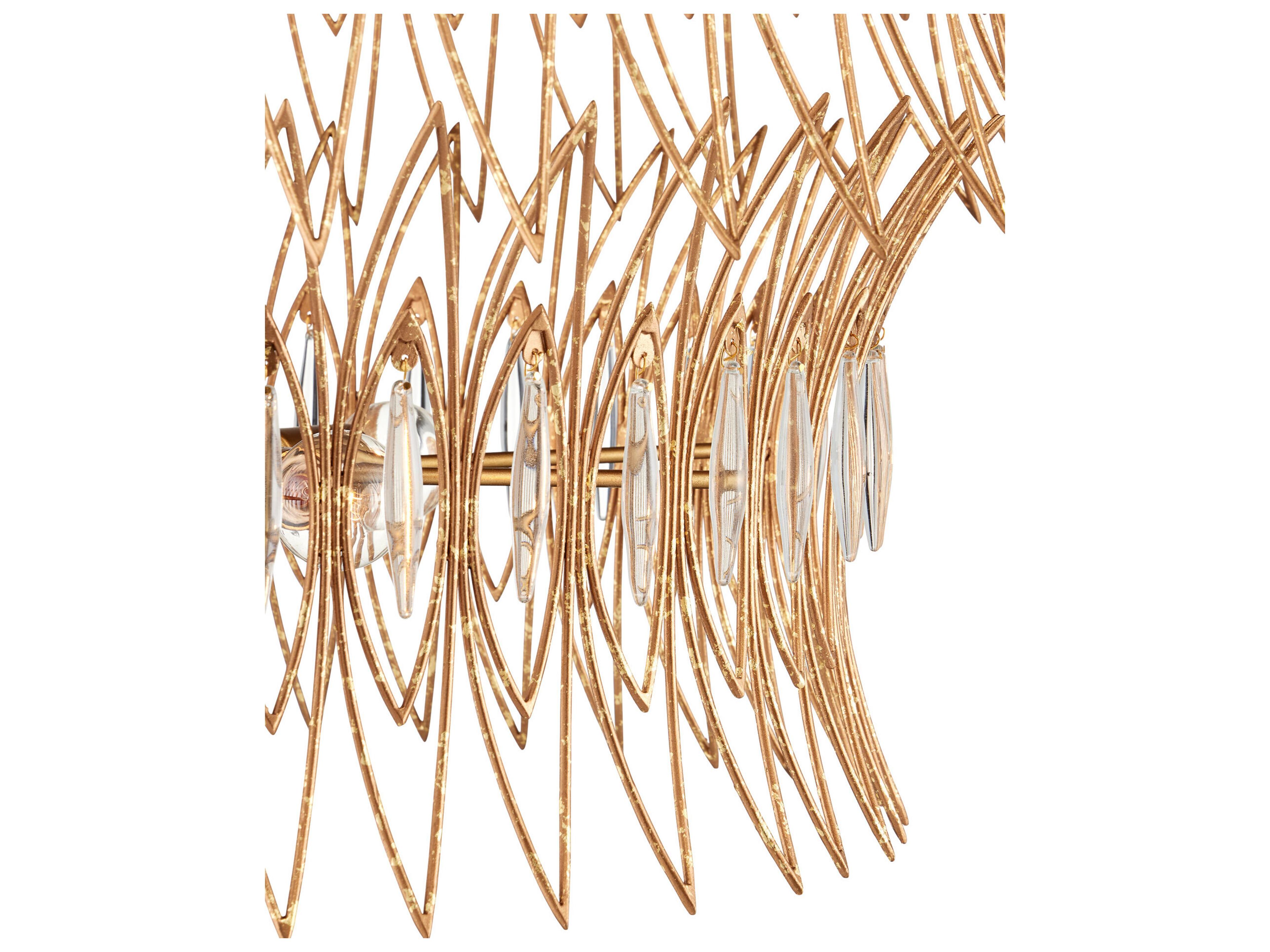 Currey & Company Marquise 9-Light Clear Luxor Gold Chandelier