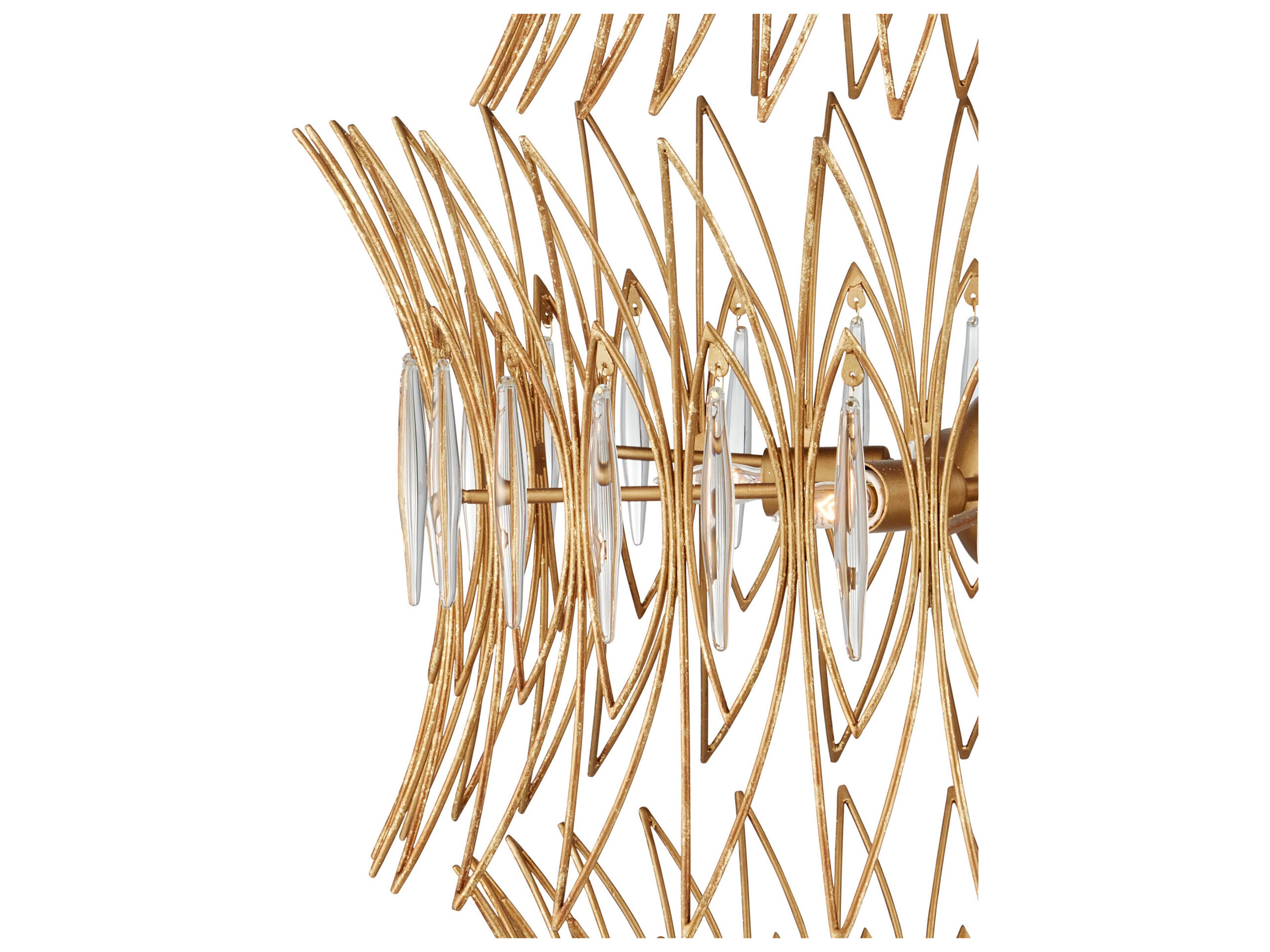 Currey & Company Marquise 18-Light Clear Luxor Gold Chandelier
