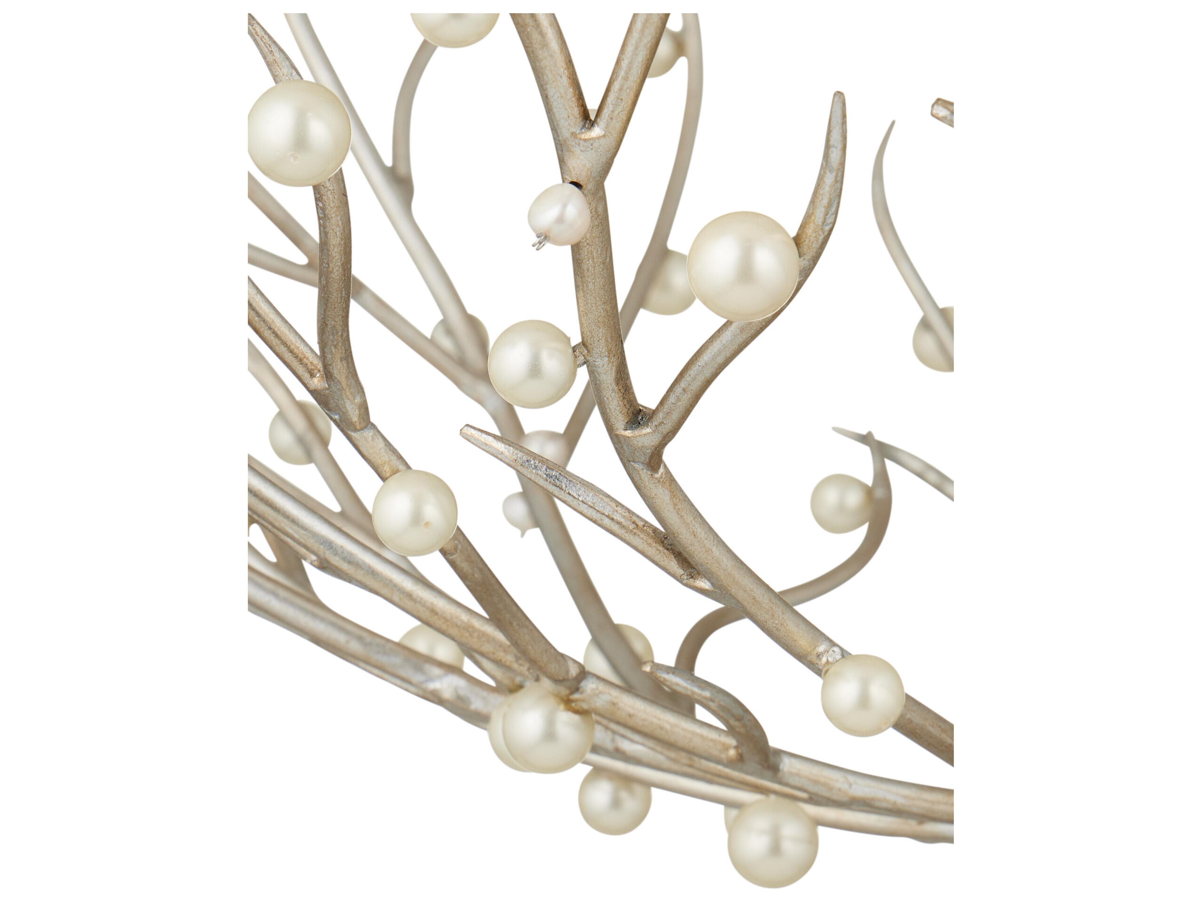 Currey & Company Shinju 6-Light Contemporary Silver Leaf Pendant