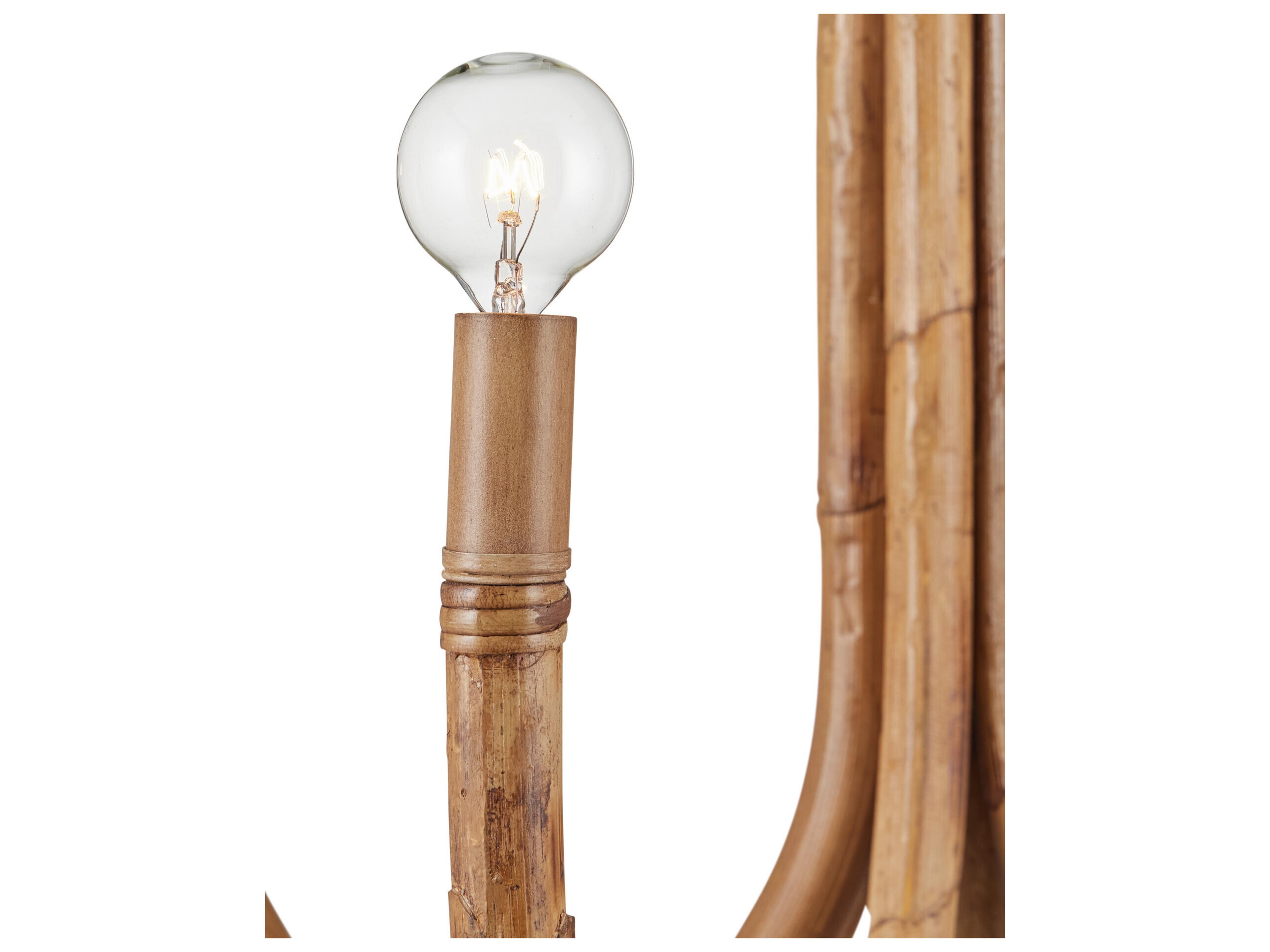 Currey & Company Samsara 6-Light Natural Saddle Tan Chandelier