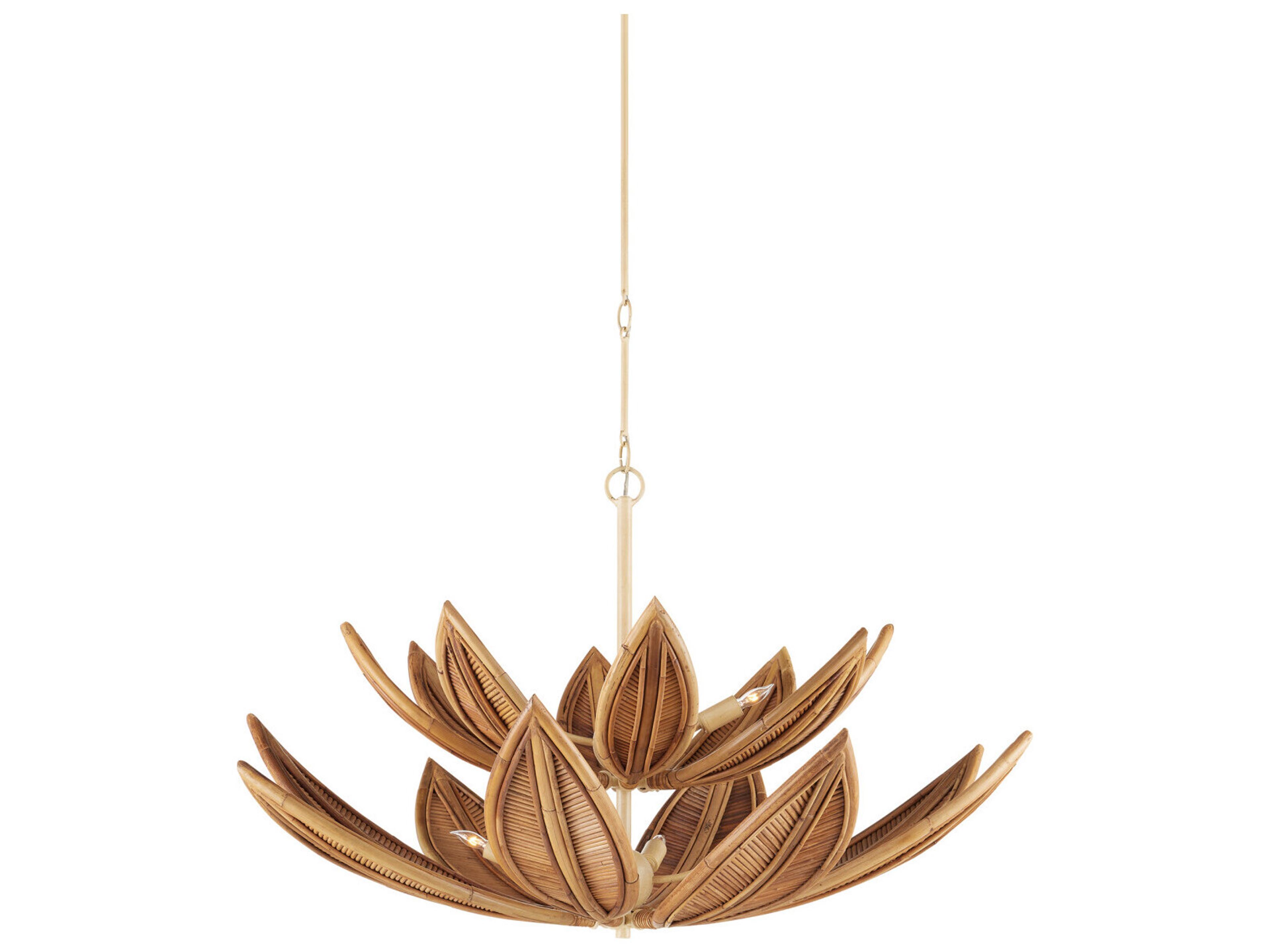 Currey & Company Cubana 8-Light Natural Coco Cream Pendant