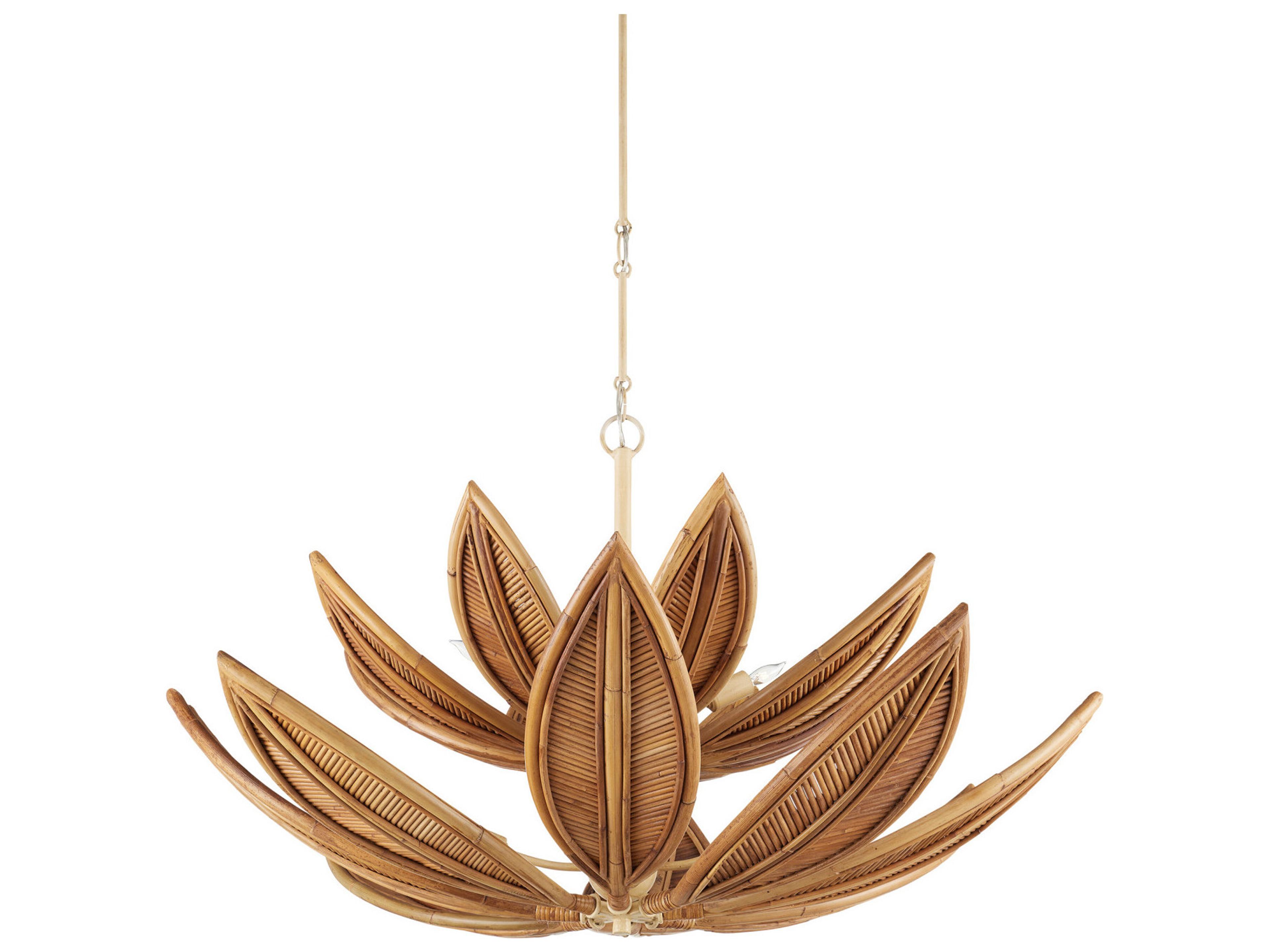 Currey & Company Cubana 8-Light Natural Coco Cream Pendant