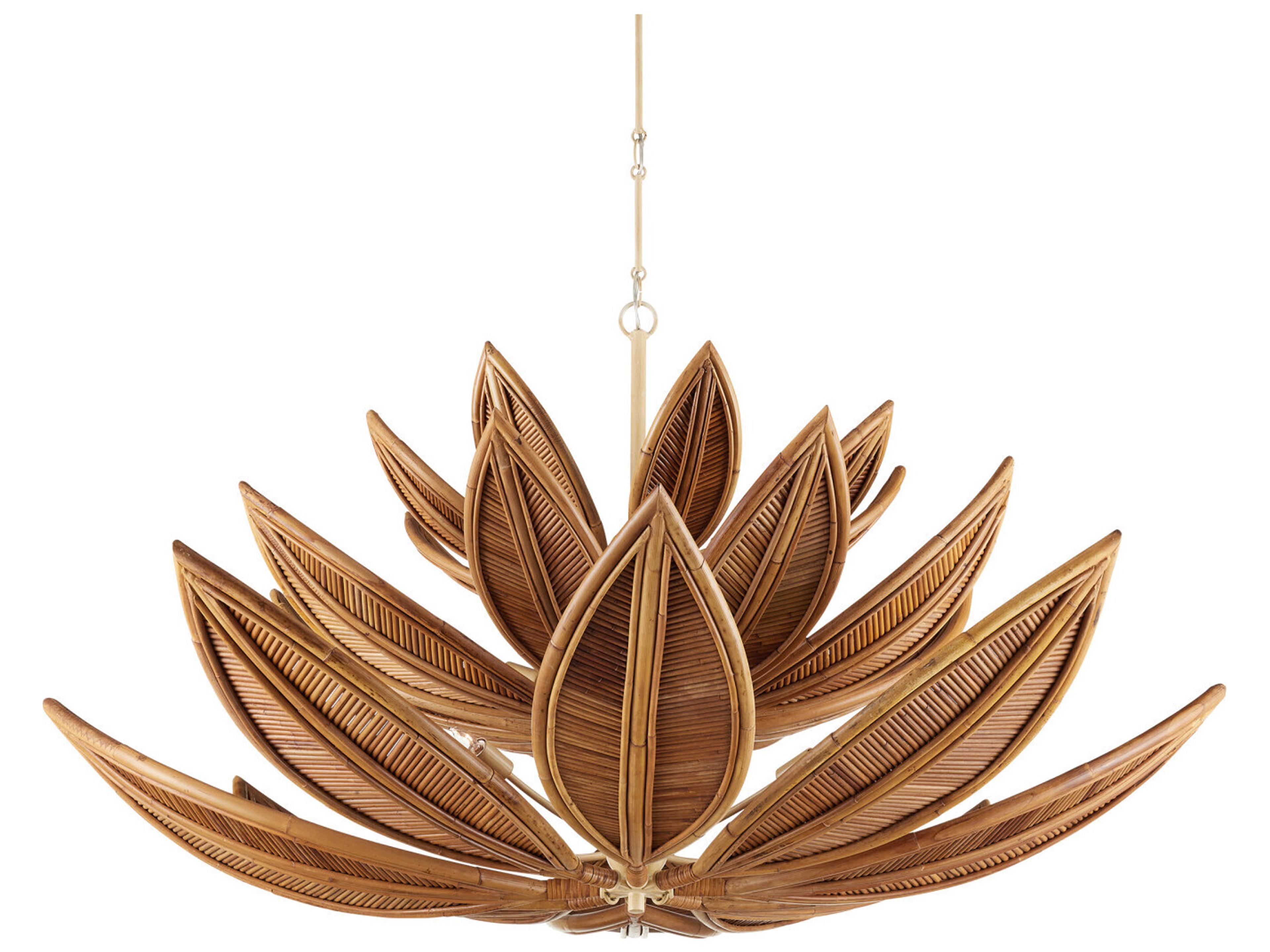 Currey & Company Cubana 12-Light Natural Coco Cream Pendant