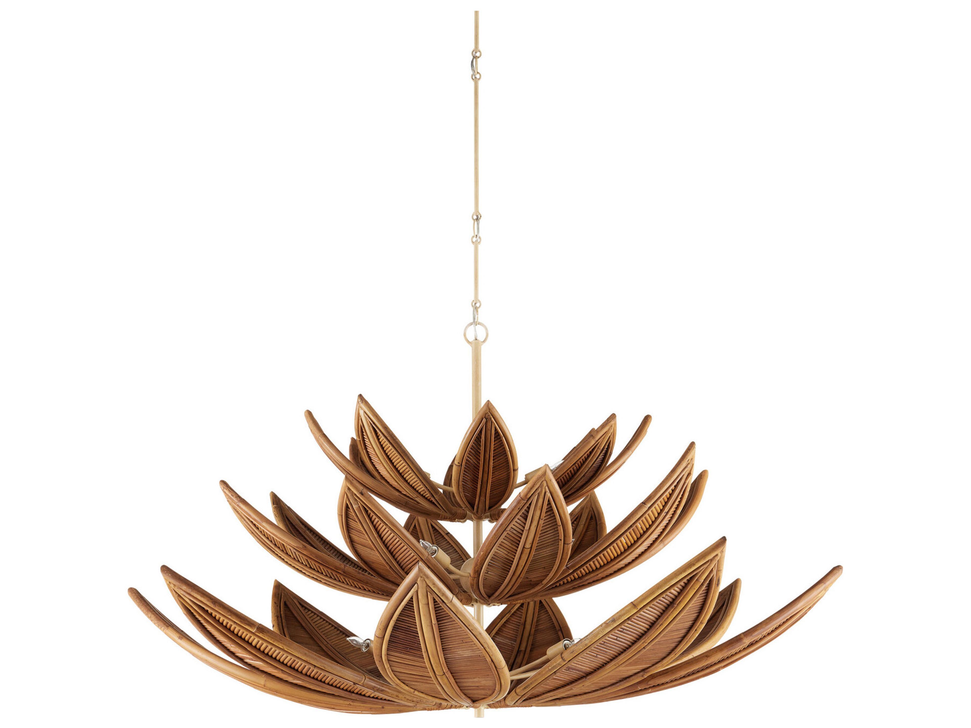 Currey & Company Cubana 12-Light Natural Coco Cream Pendant