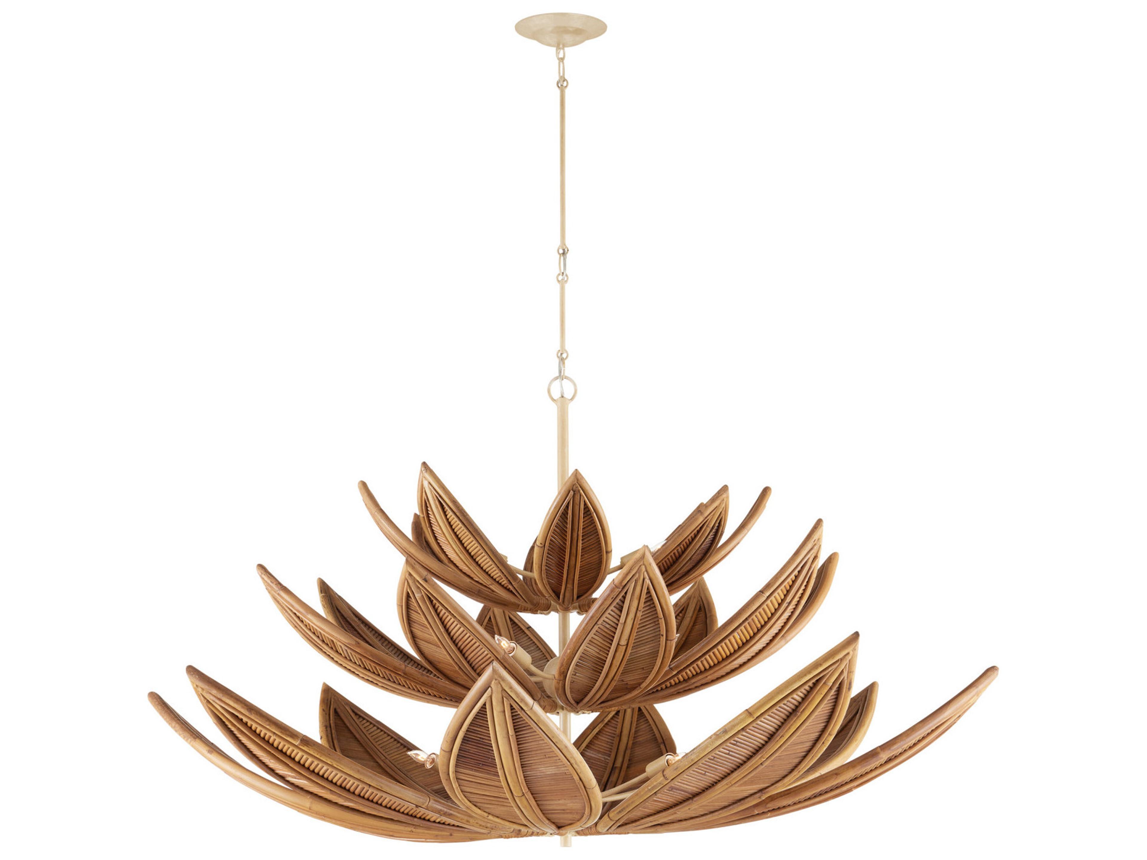 Currey & Company Cubana 12-Light Natural Coco Cream Pendant