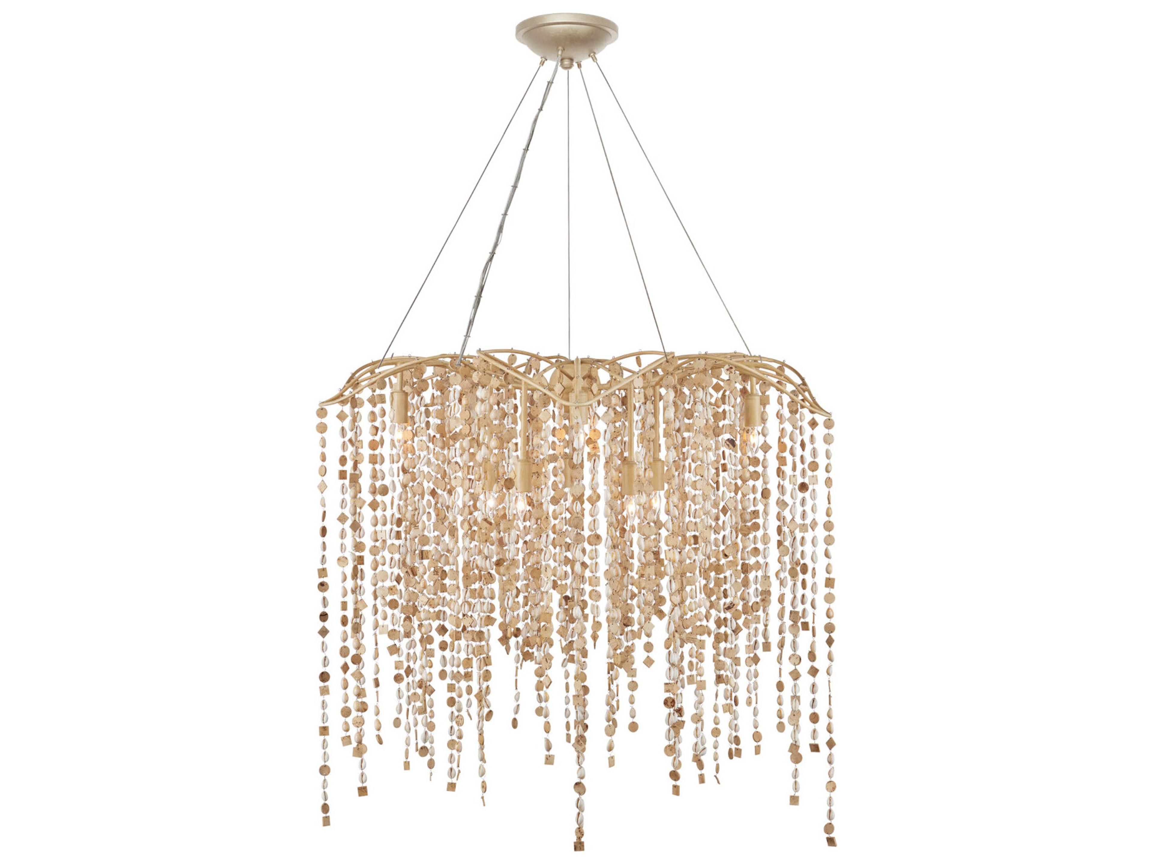 Currey & Company Kealia 10-Light Natural Coco Cream Pendant