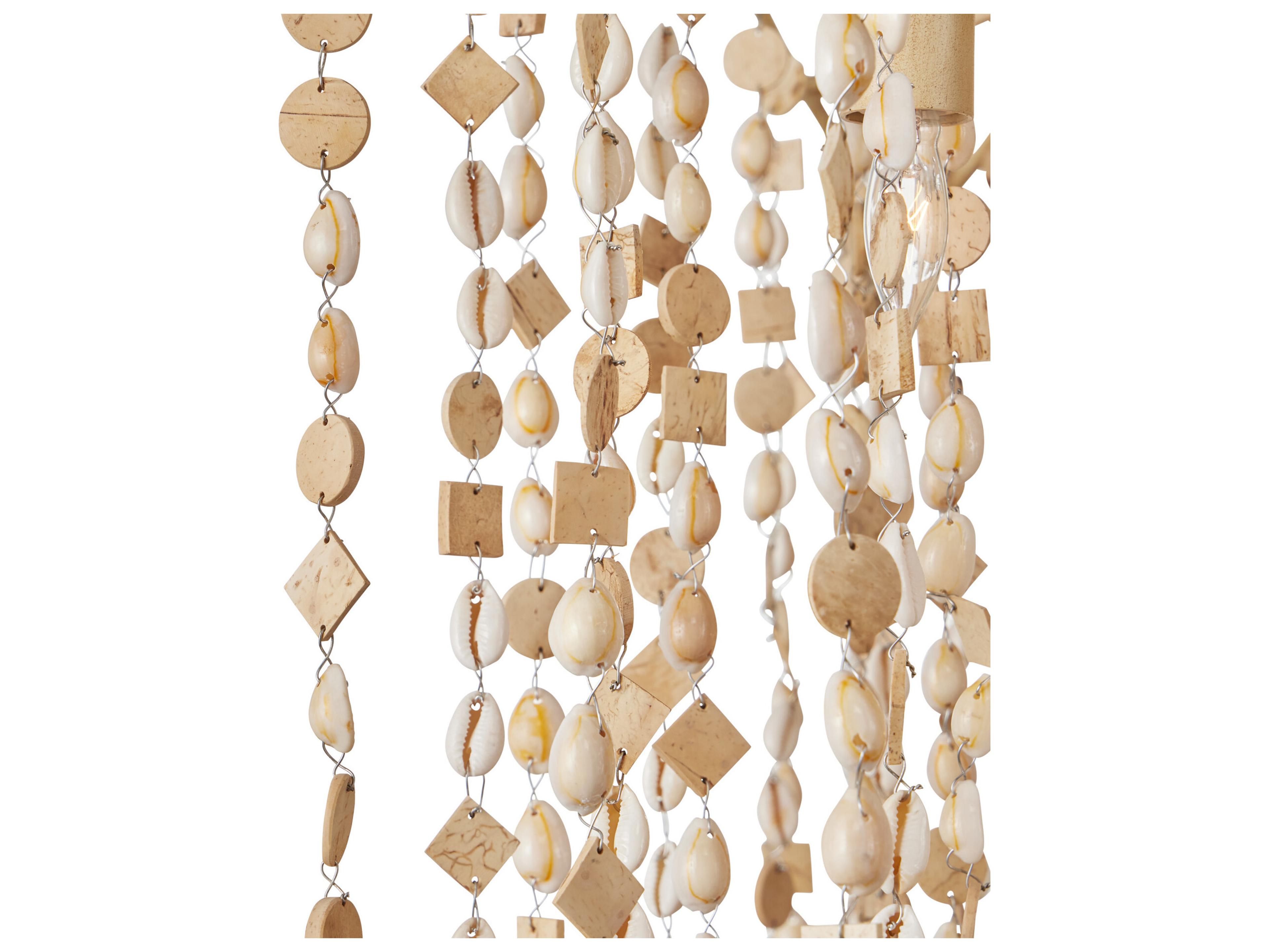 Currey & Company Kealia 10-Light Natural Coco Cream Pendant