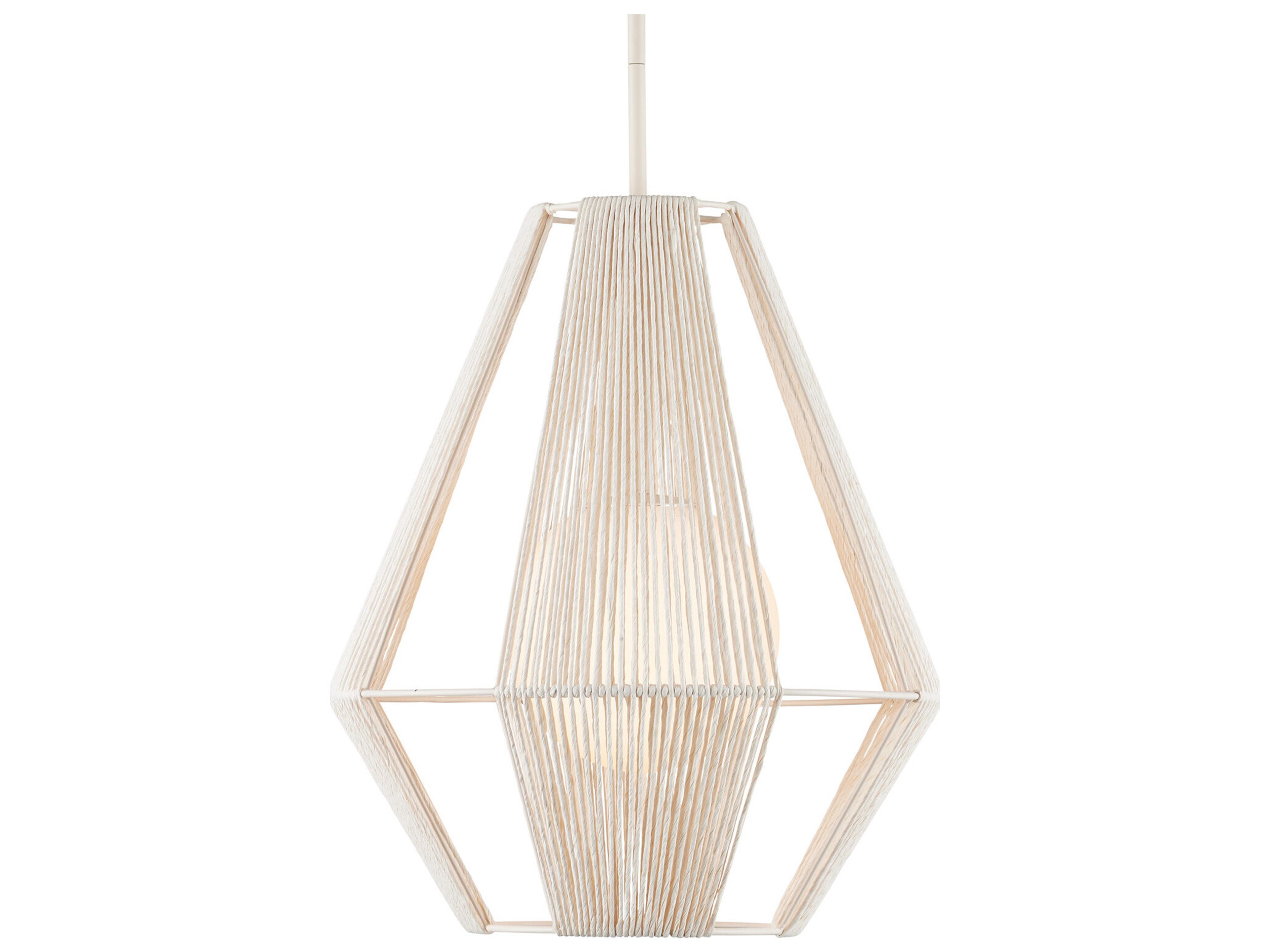 Currey & Company Fraxel 1-Light White Vanilla Pendant