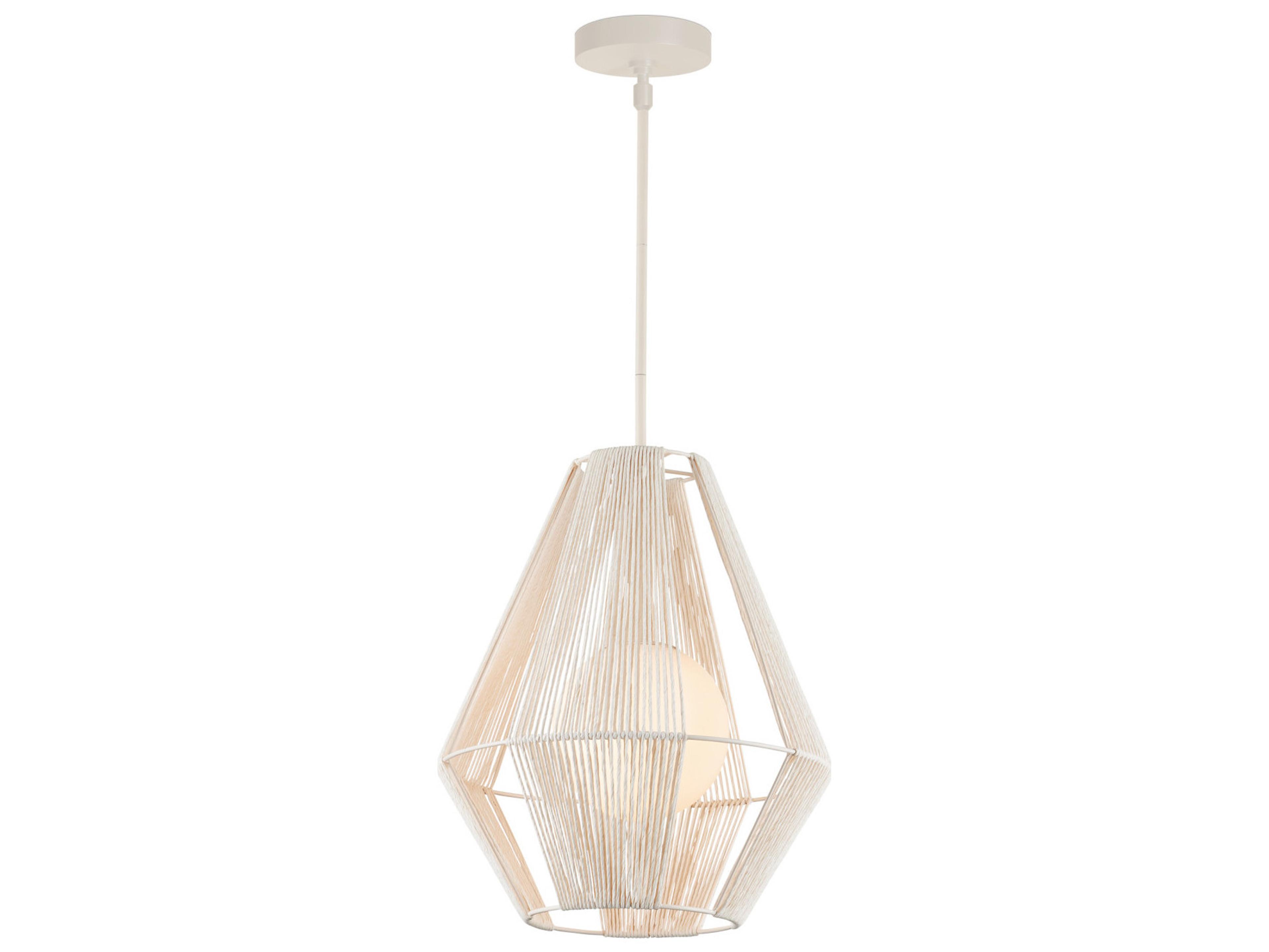 Currey & Company Fraxel 1-Light White Vanilla Pendant
