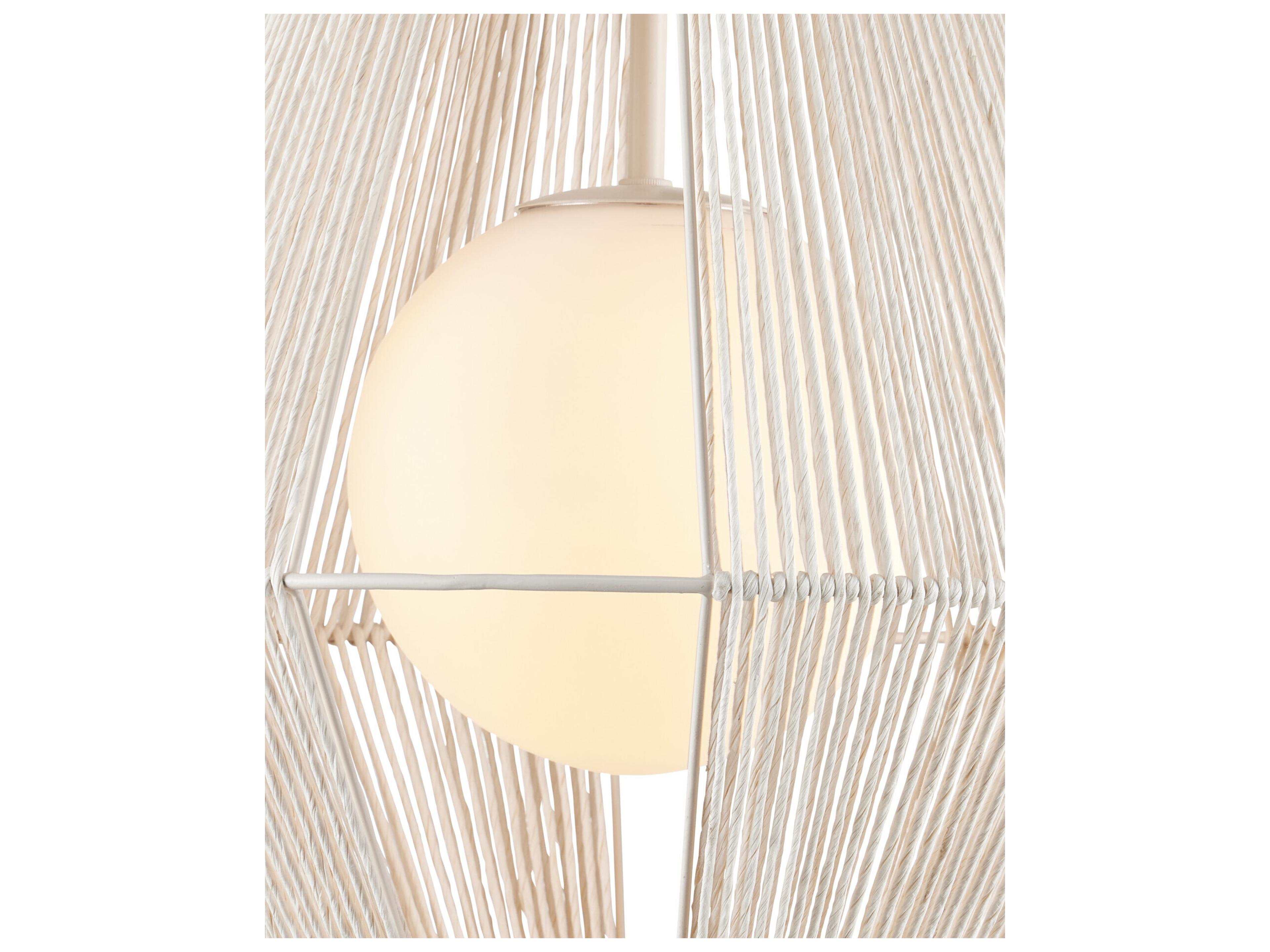 Currey & Company Fraxel 1-Light White Vanilla Pendant