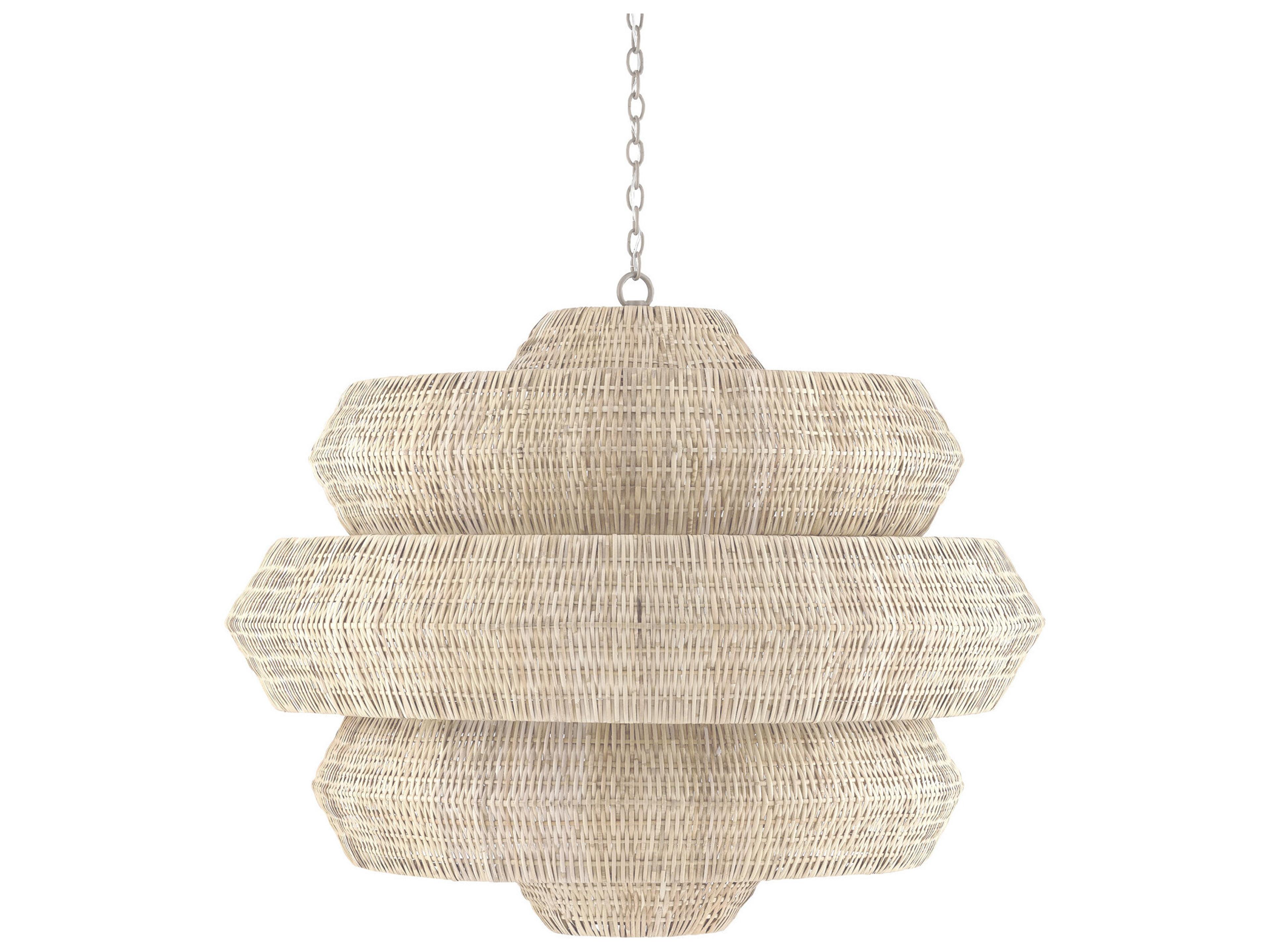 Currey & Company Antibes 18-Light Bleached Natural Snow White Chandelier