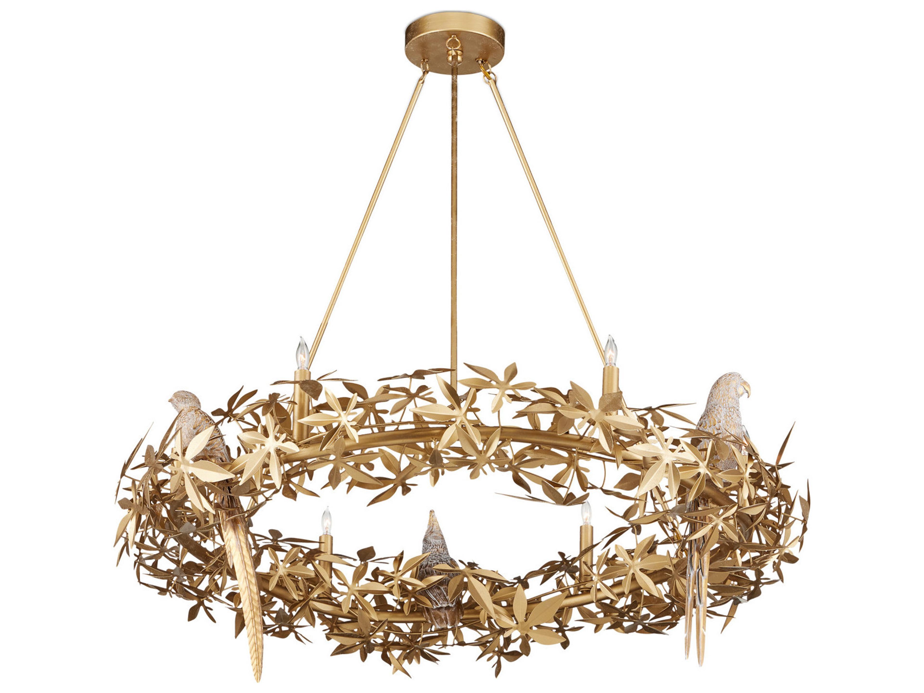 Aviary 6-Light Swedish Gold Chandelier
