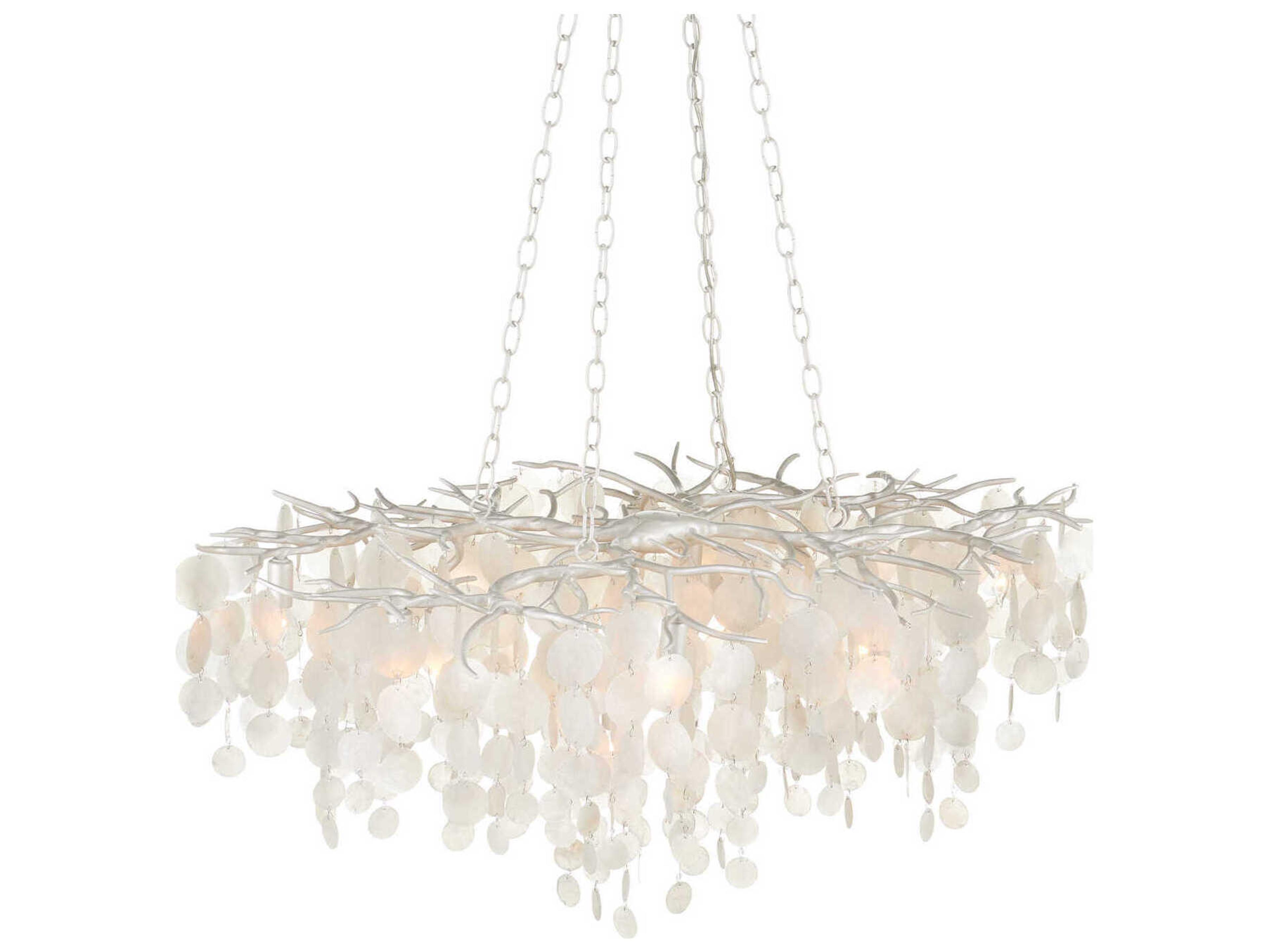 Currey & Company Lusso 16-Light Natural Pearlized White Pendant