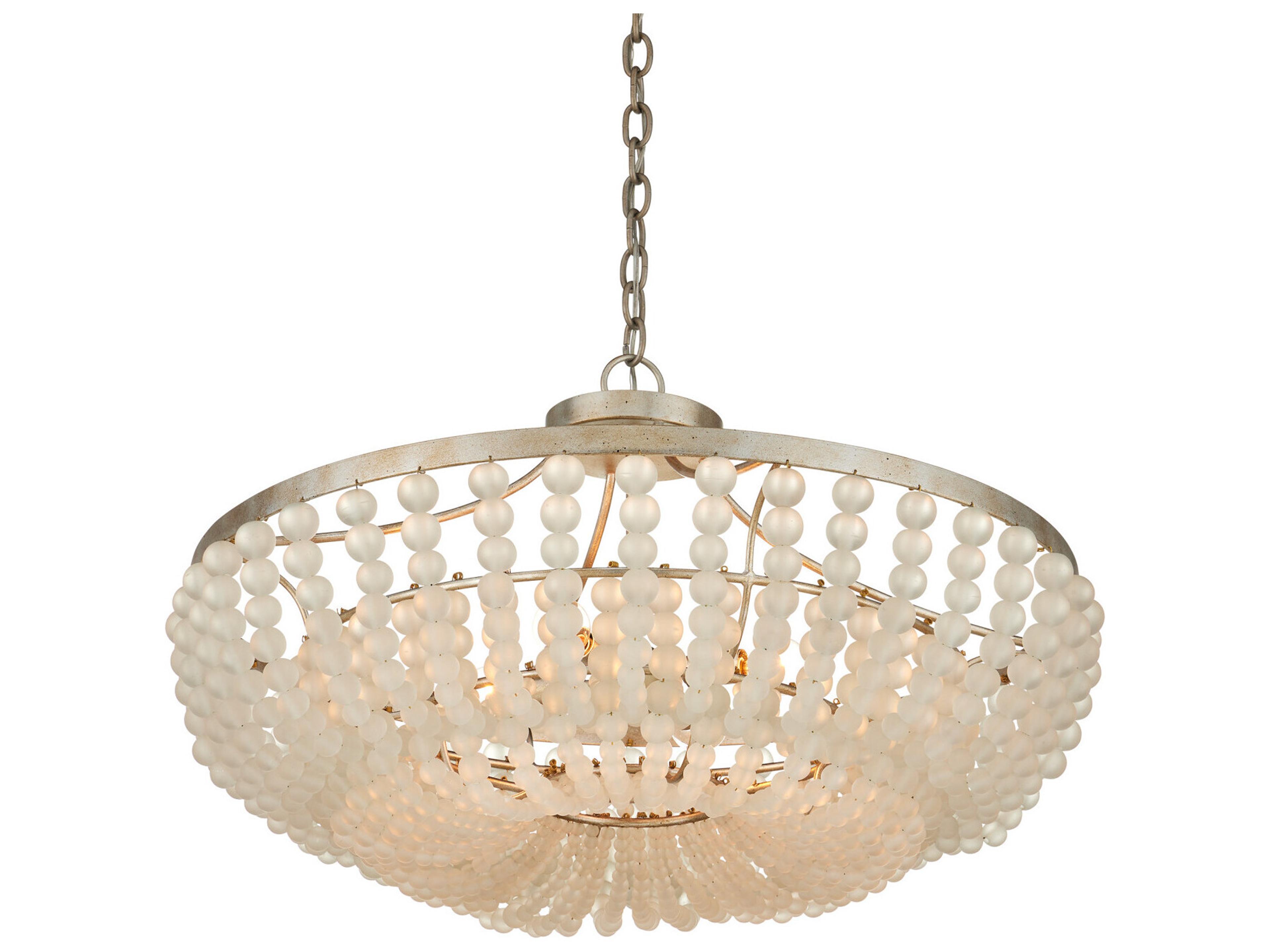 Currey & Company Chanteuse 4-Light Frosted Silver Granello Pendant