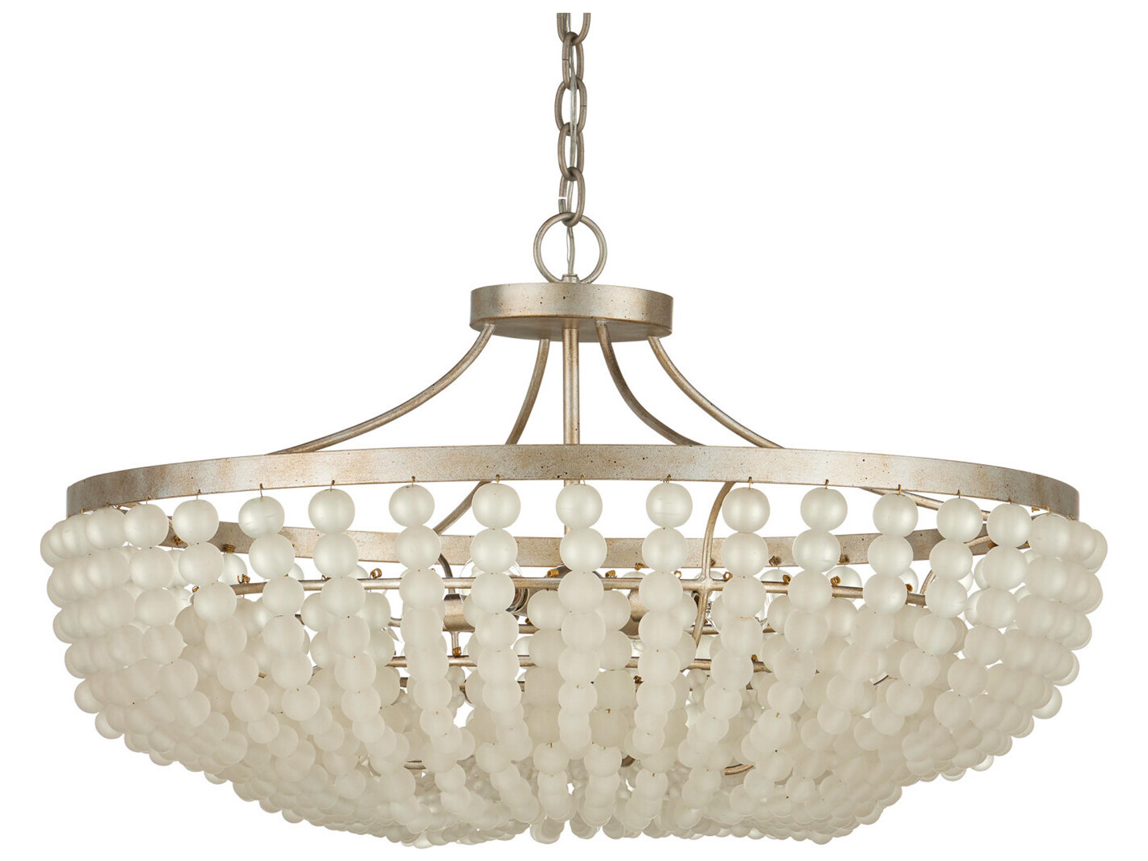 Currey & Company Chanteuse 4-Light Frosted Silver Granello Pendant