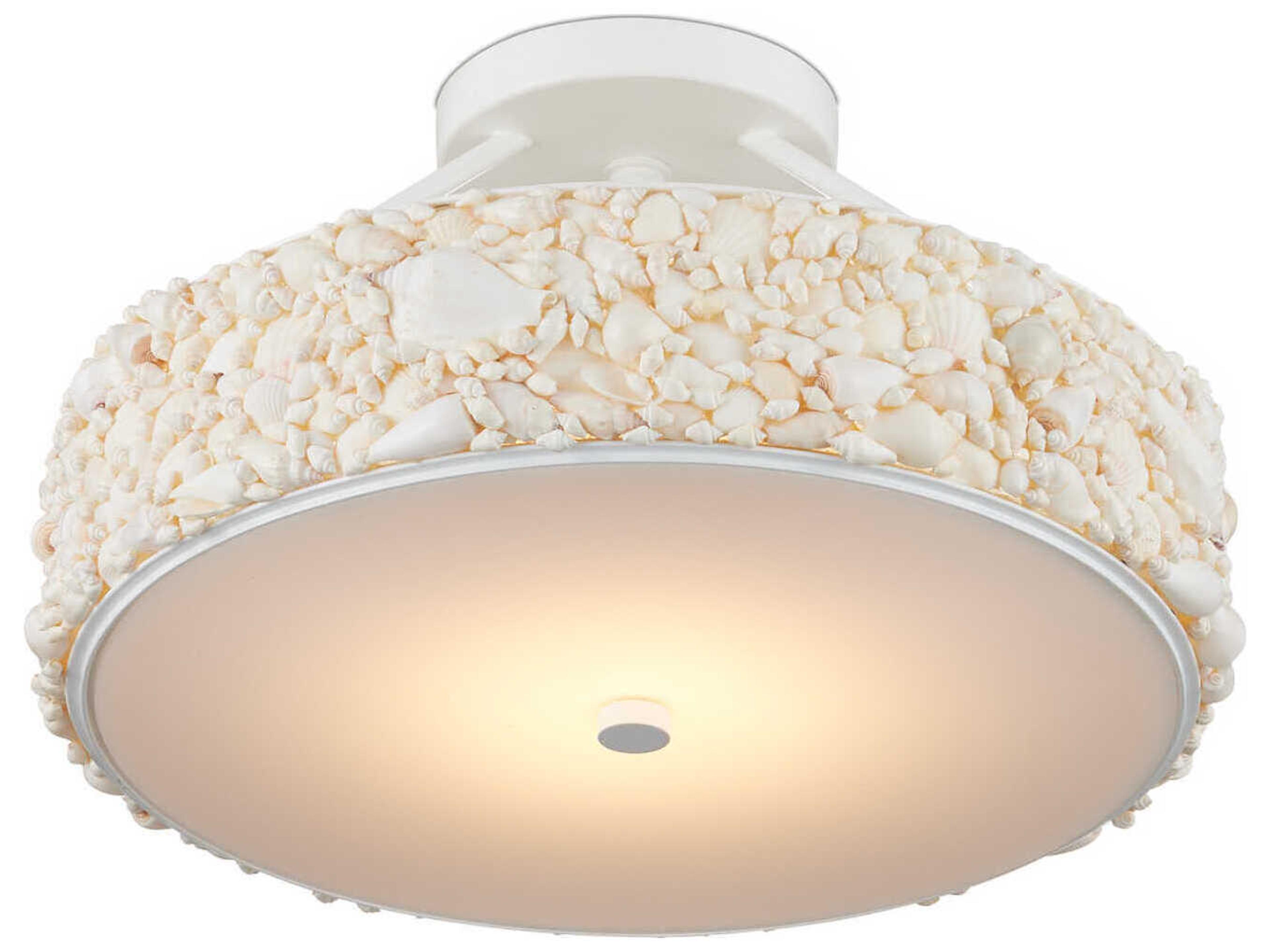 Currey & Company Turbinella 1-Light Natural Sugar White Semi Flush Mount