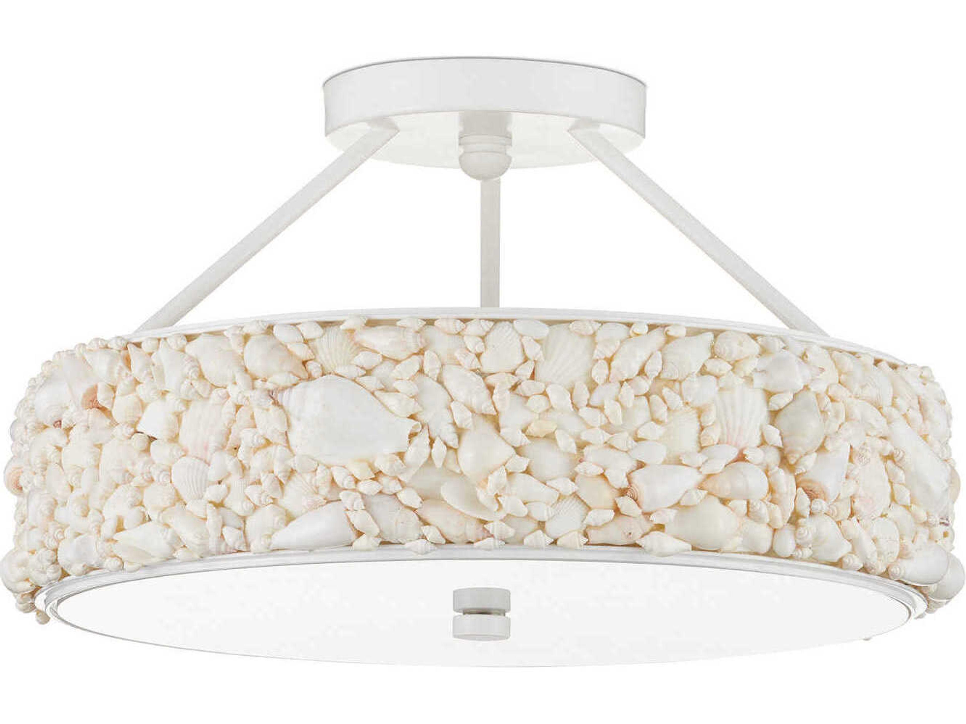 Currey & Company Turbinella 1-Light Natural Sugar White Semi Flush Mount