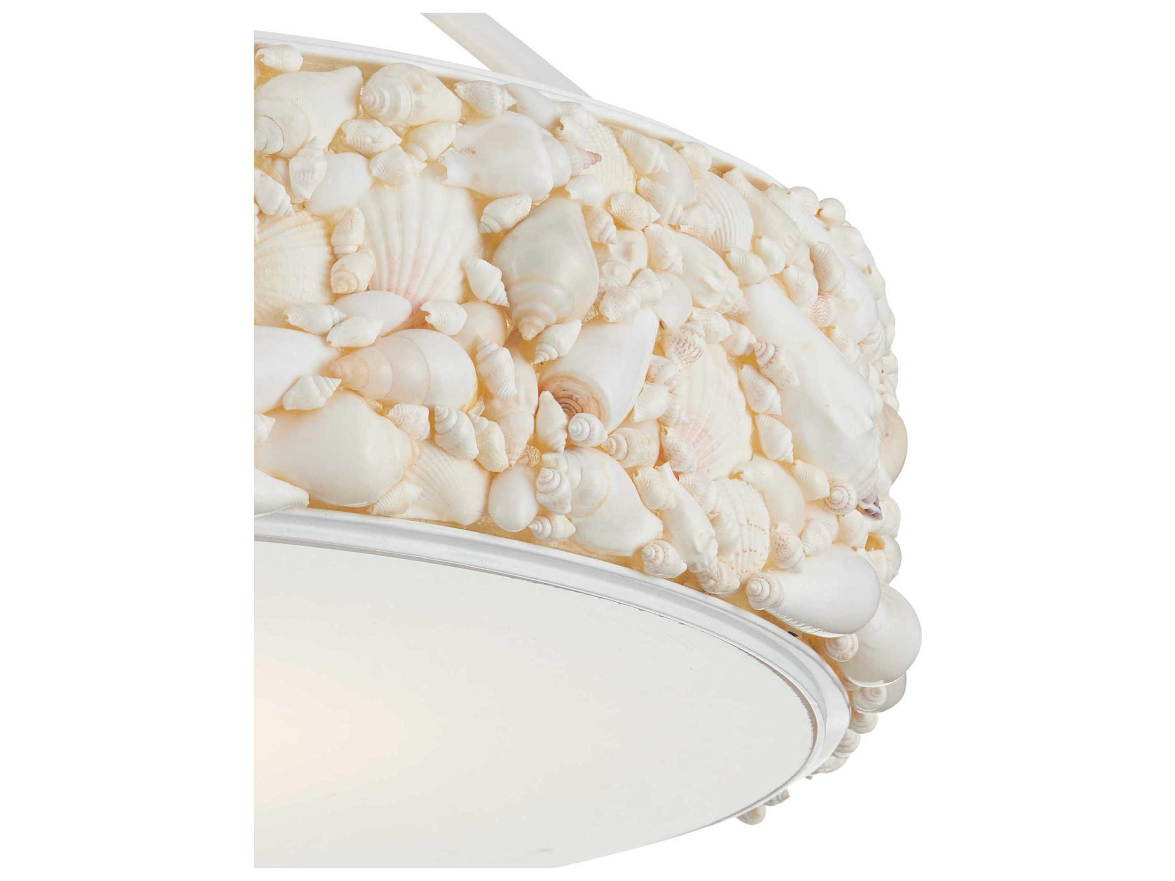 Currey & Company Turbinella 1-Light Natural Sugar White Semi Flush Mount