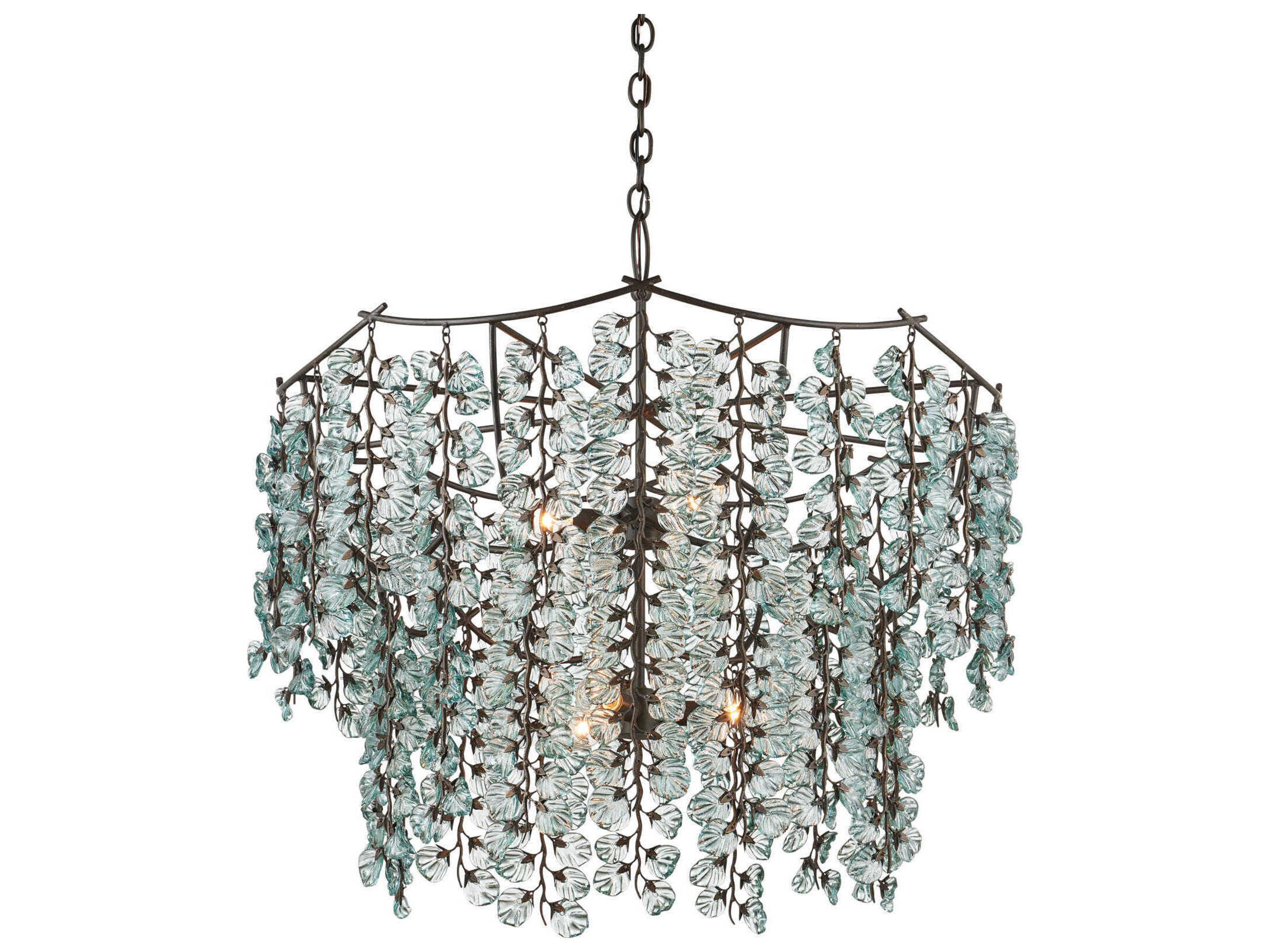 Currey & Company Herbary 6-Light Bronze Tiered Chandelier