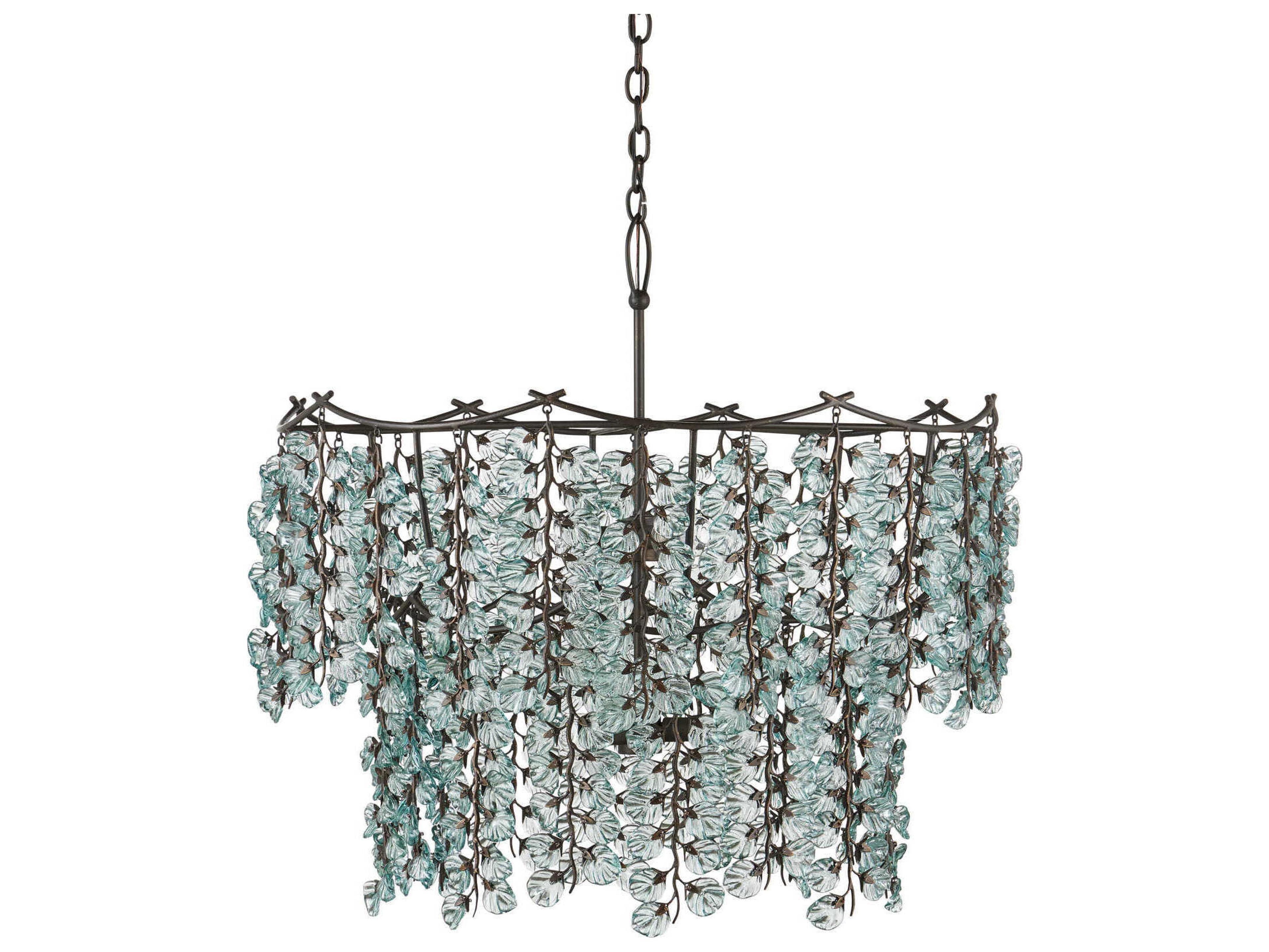 Currey & Company Herbary 6-Light Bronze Tiered Chandelier