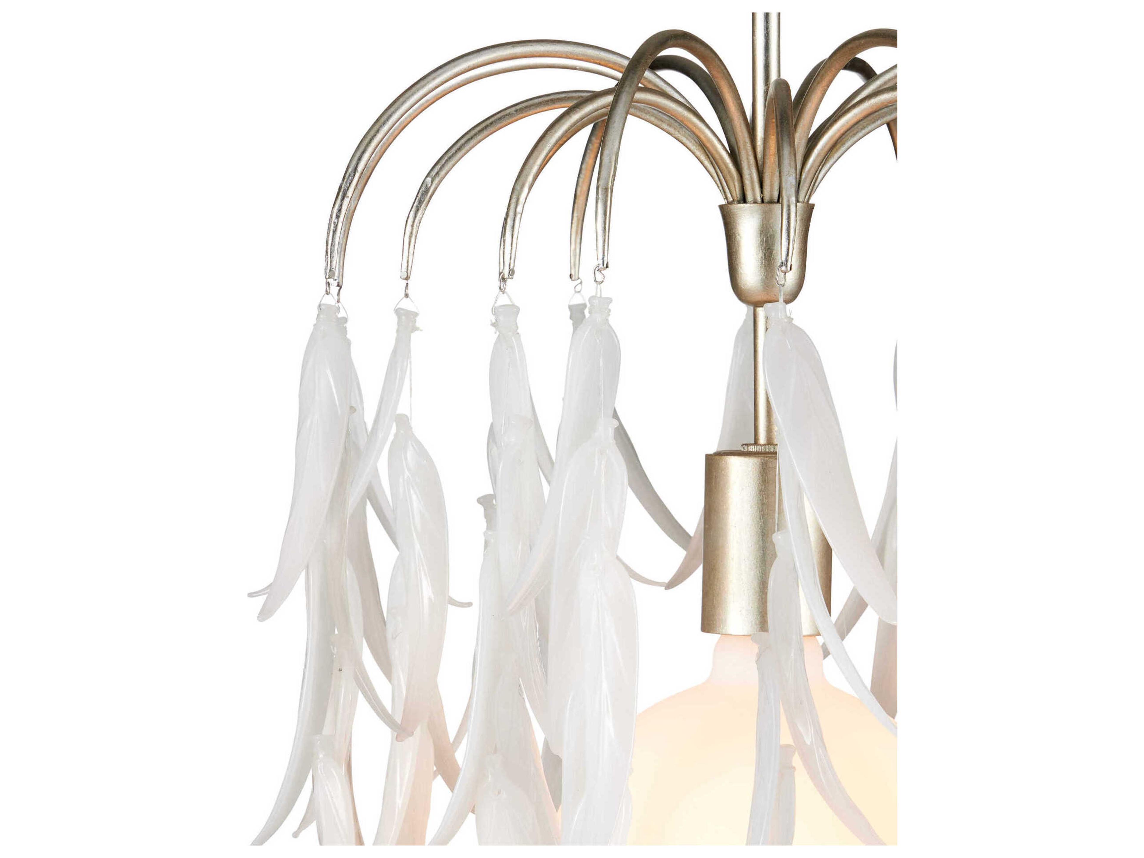 Currey & Company Glen Arbor 1-Light Contemporary Silver Leaf Pendant