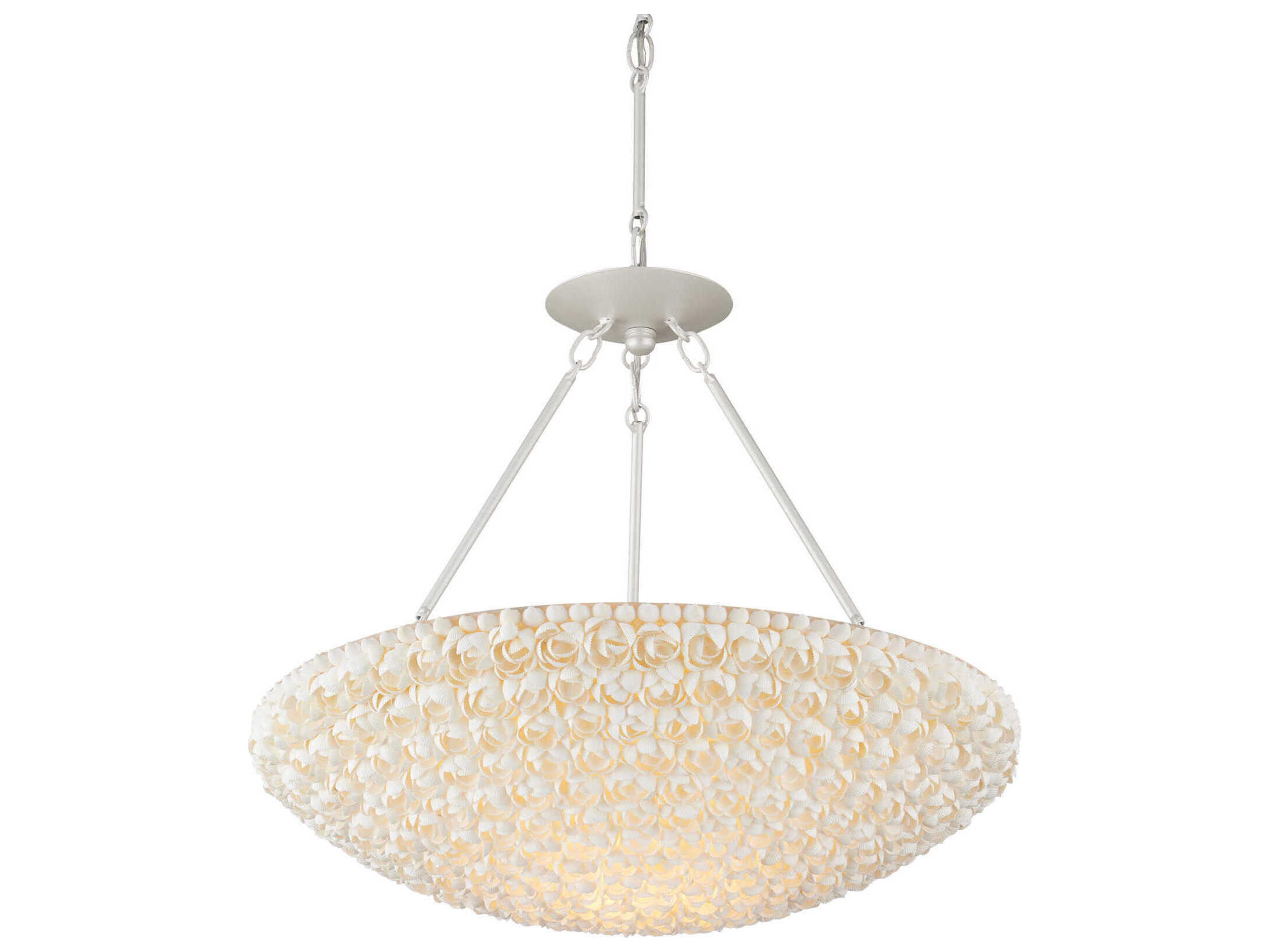 Virtu 1-Light Pearlized White Drum Pendant