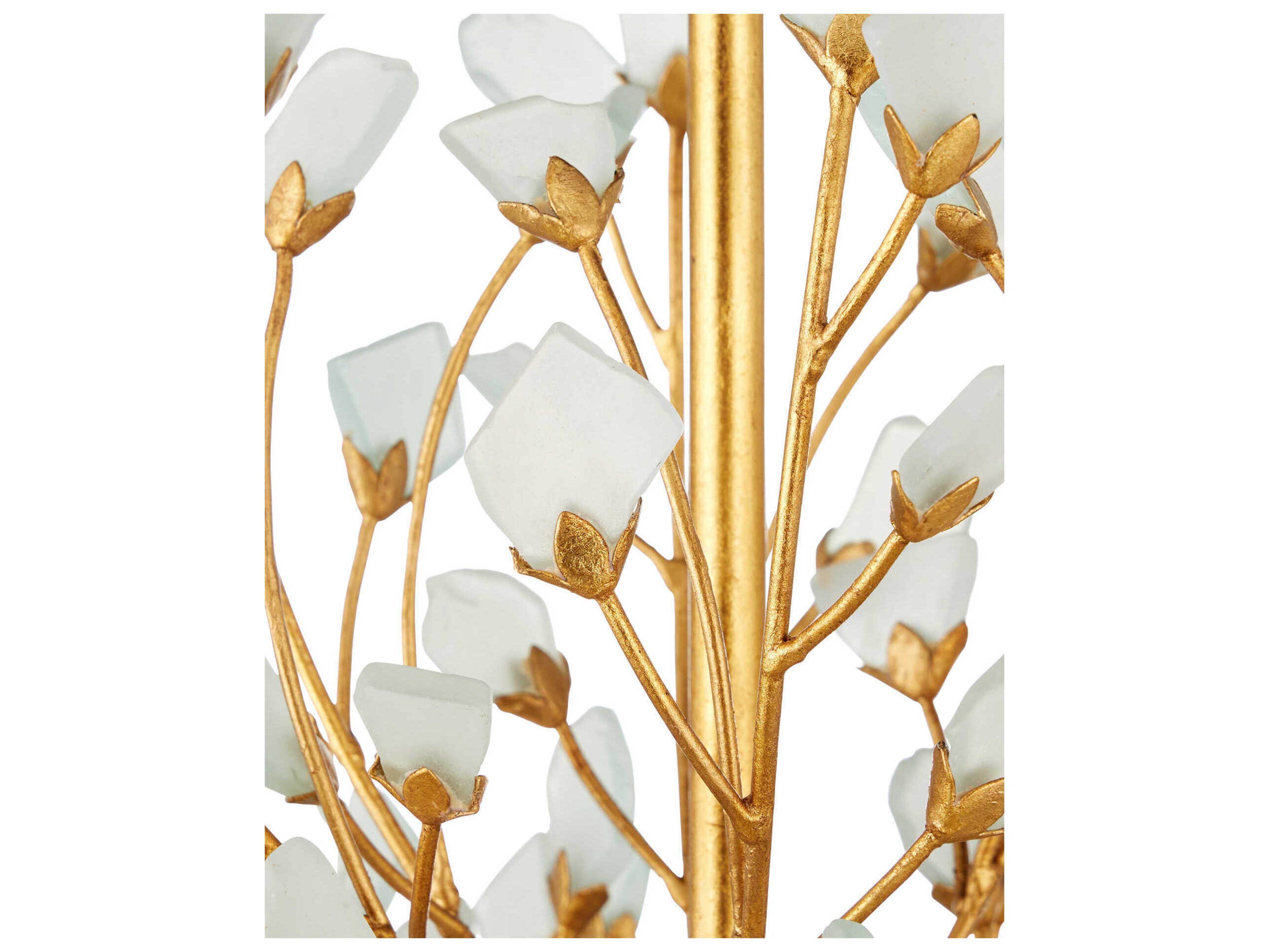 Currey & Company Fiorella 12-Light Contemporary Gold Leaf Tiered Chandelier