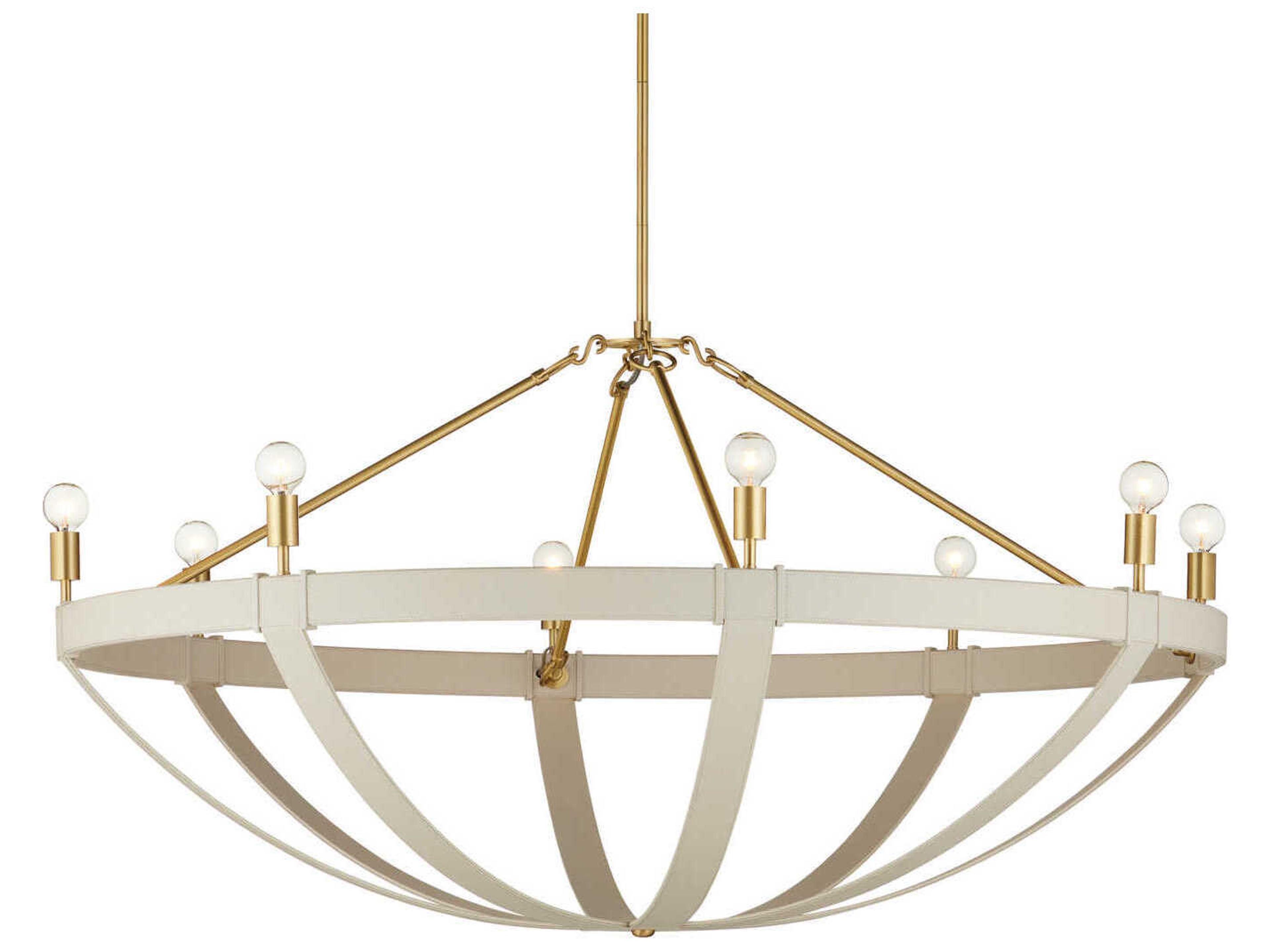 Barrington 8-Light Cream Brushed Brass Chandelier